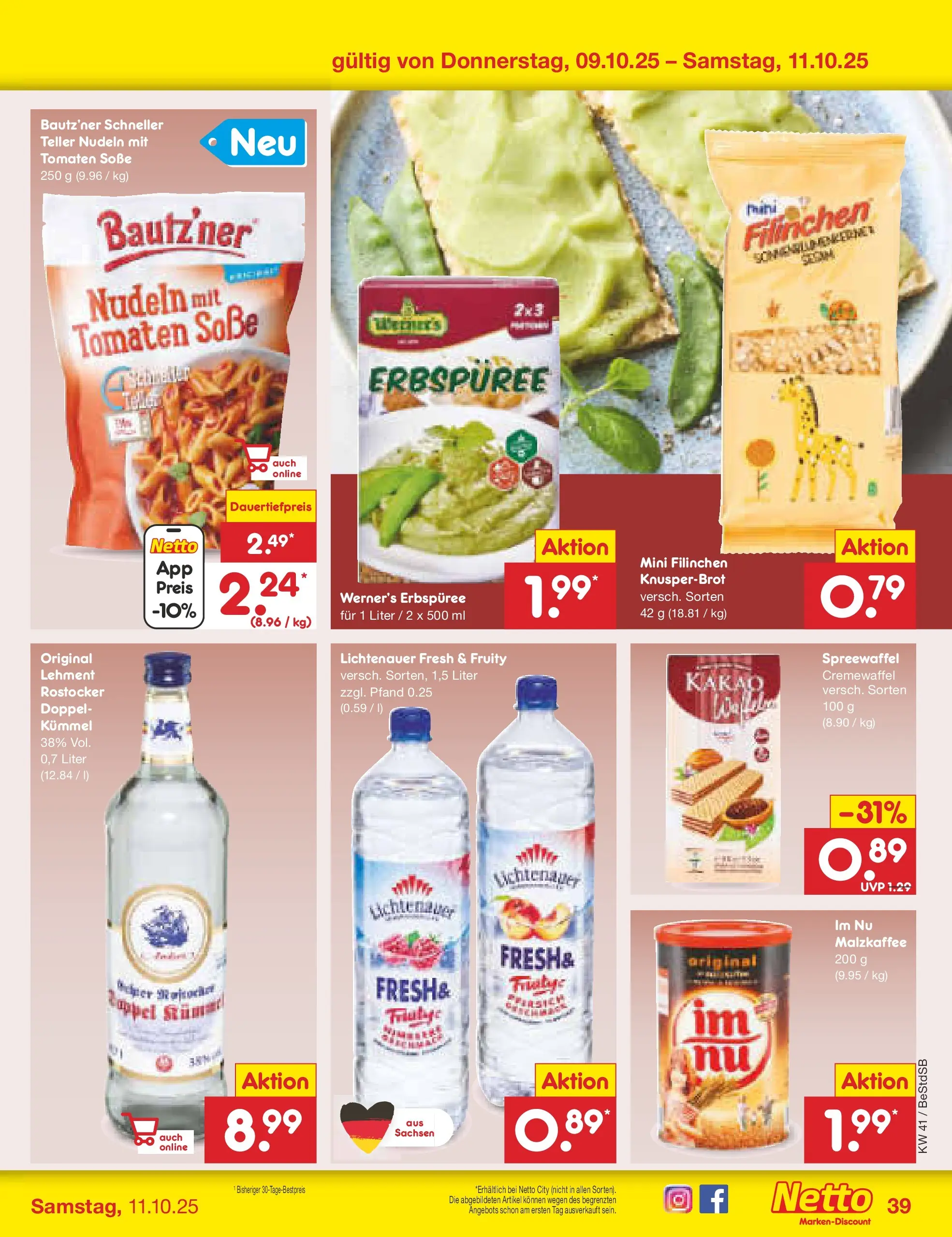 Netto Marken-Discount prospekt Berlin-Spandau (ab 06.10.2025) » Angebote | Seite: 45 | Produkte: Tomaten, Soße, Nudeln Netto Marken-Discount prospekt Berlin-Spandau (ab 06.10.2025) » Angebote | Seite: 45 | Produkte: Tomaten, Soße, Nudeln