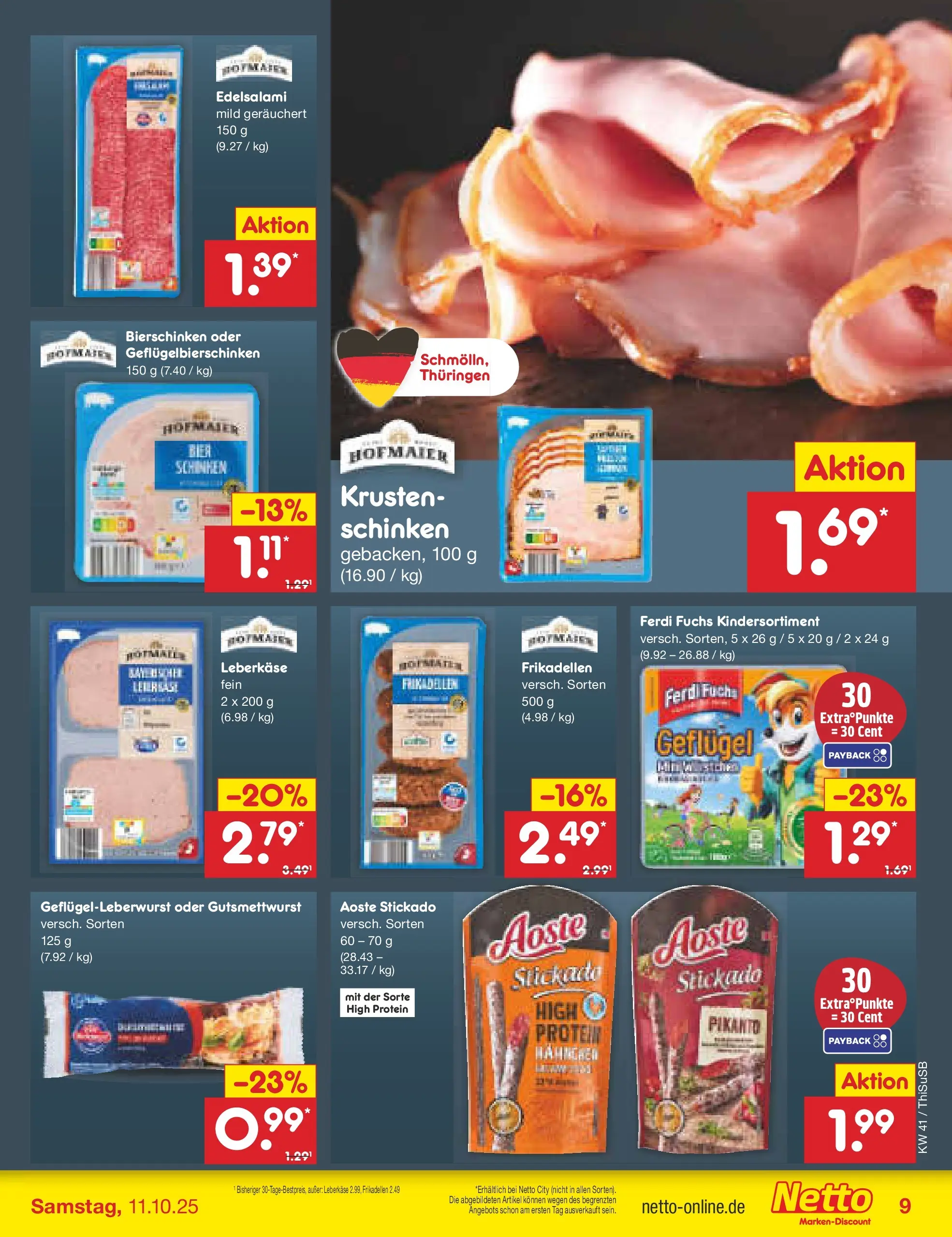 Netto Marken-Discount prospekt Pirna	 (ab 06.10.2025) » Angebote | Seite: 11 | Produkte: Schweinefilet, Leberkase