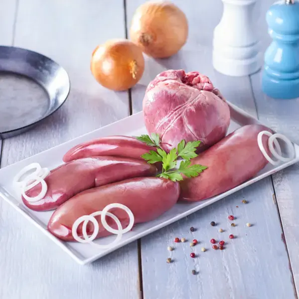 Abats de porc : foie ou coeur ou rognon