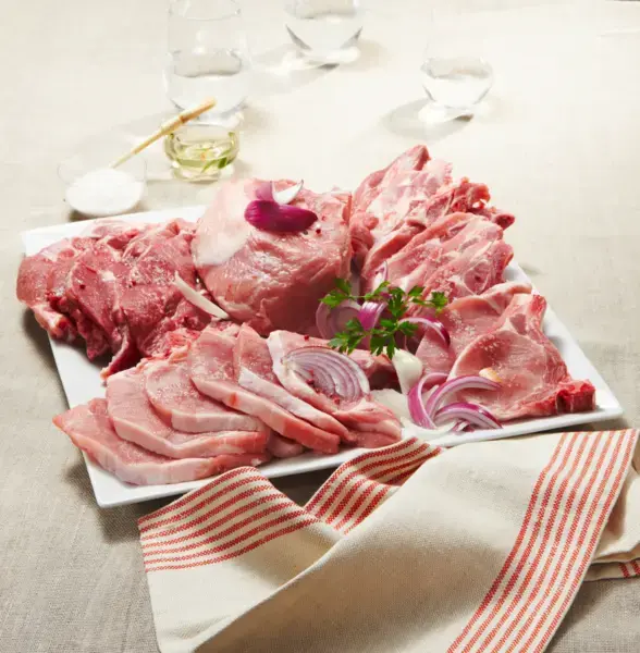Porc : demi longe tranchée avec os sans filet mignon