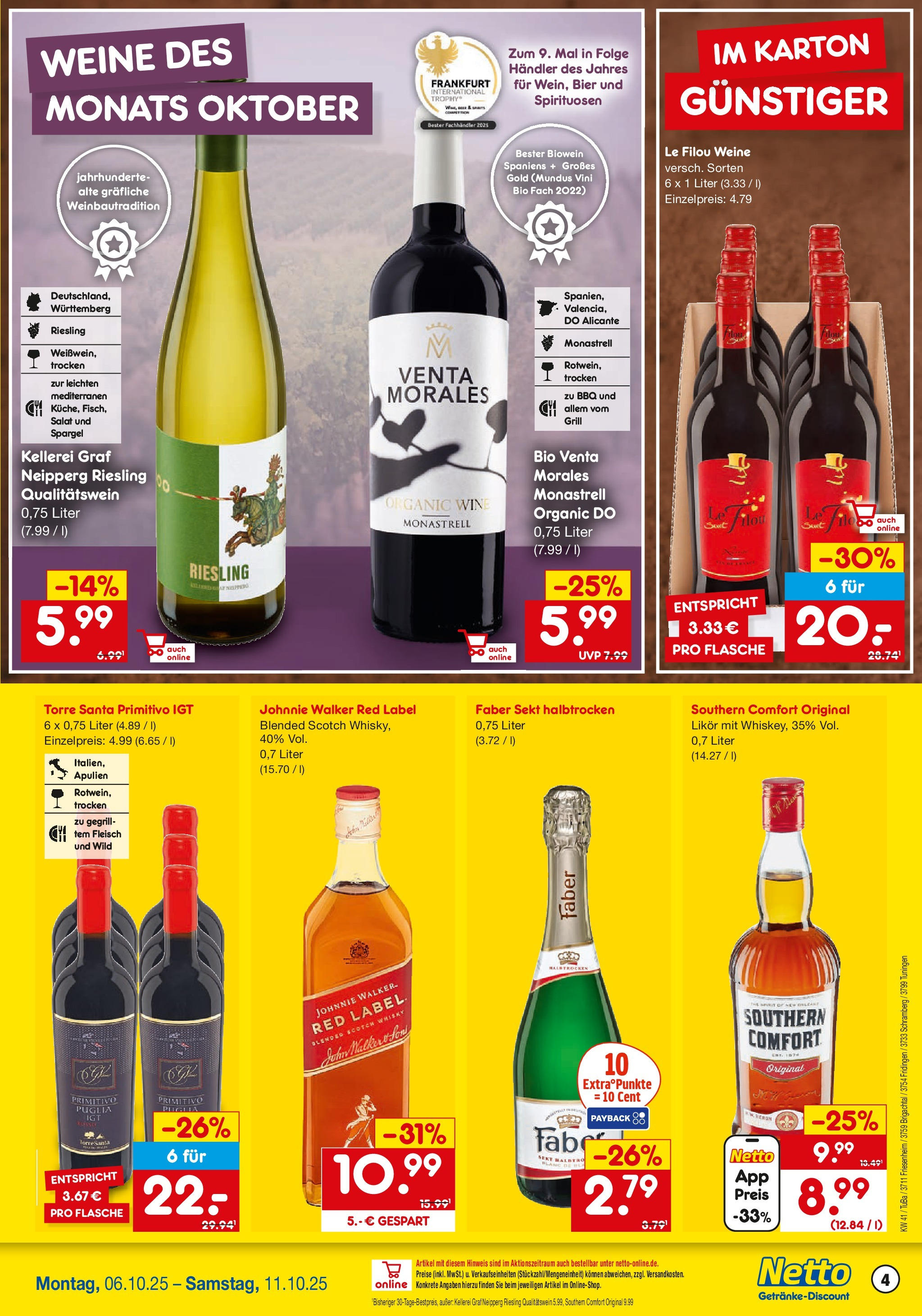 Netto Marken-Discount prospekt Brigachtal	 (ab 05.10.2025) » Angebote | Seite: 4 | Produkte: Grill, Bier, Spargel, Fleisch