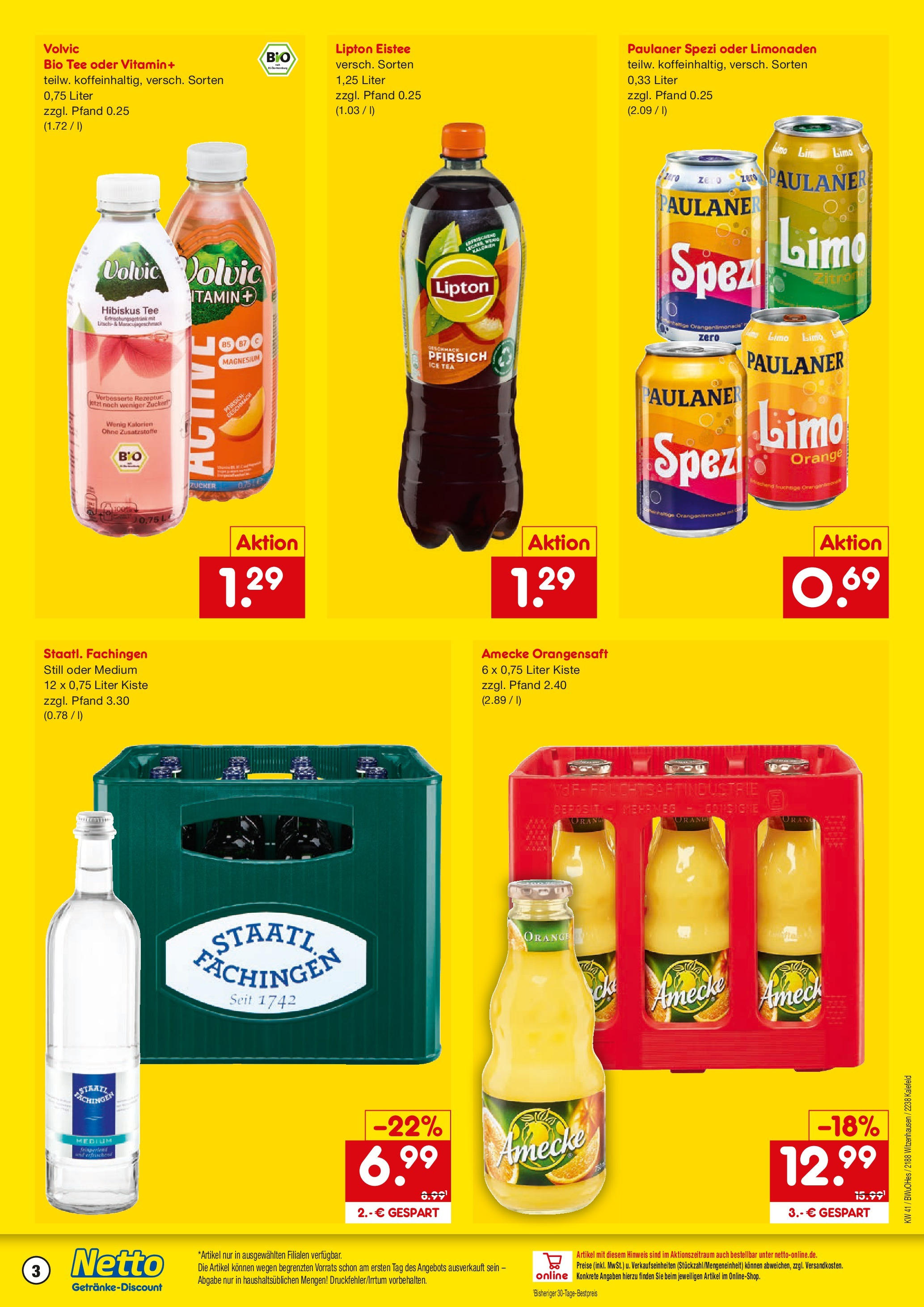 Netto Marken-Discount prospekt Witzenhausen	 (ab 05.10.2025) » Angebote | Seite: 3 | Produkte: Orangensaft, Zucker, Volvic, Paulaner