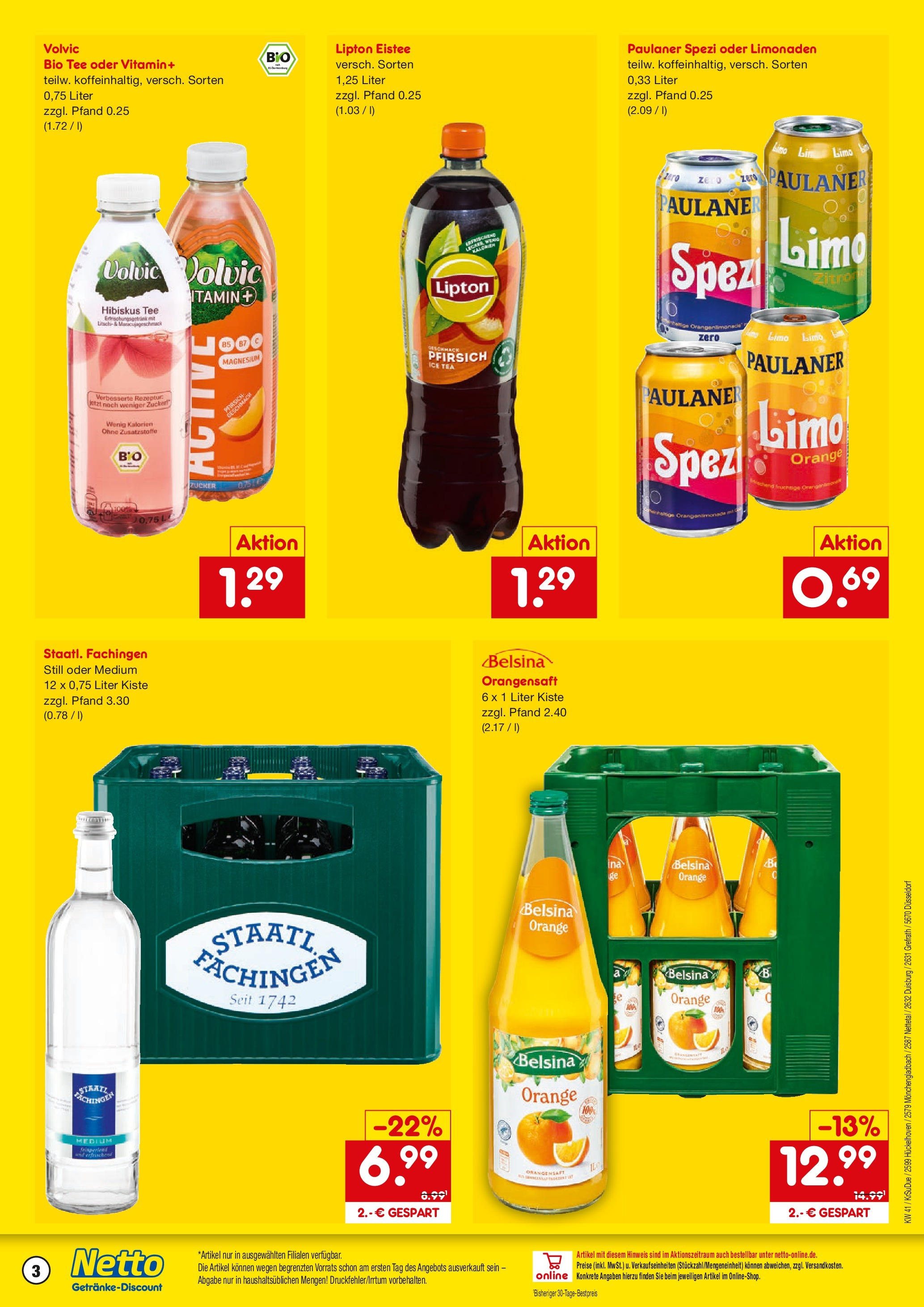 Netto Marken-Discount prospekt Nettetal	 (ab 05.10.2025) » Angebote | Seite: 3 | Produkte: Paulaner spezi, Zucker, Pfirsich, Paulaner
