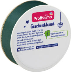 Profissimo Geschenkband mit Goldrand, grün