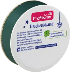Profissimo Geschenkband mit Goldrand, grün