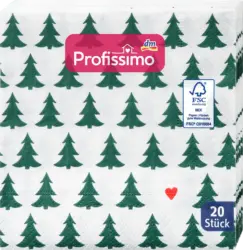 Profissimo Cocktailservietten "B&auml;umchen mit Herz" (25x25 cm)