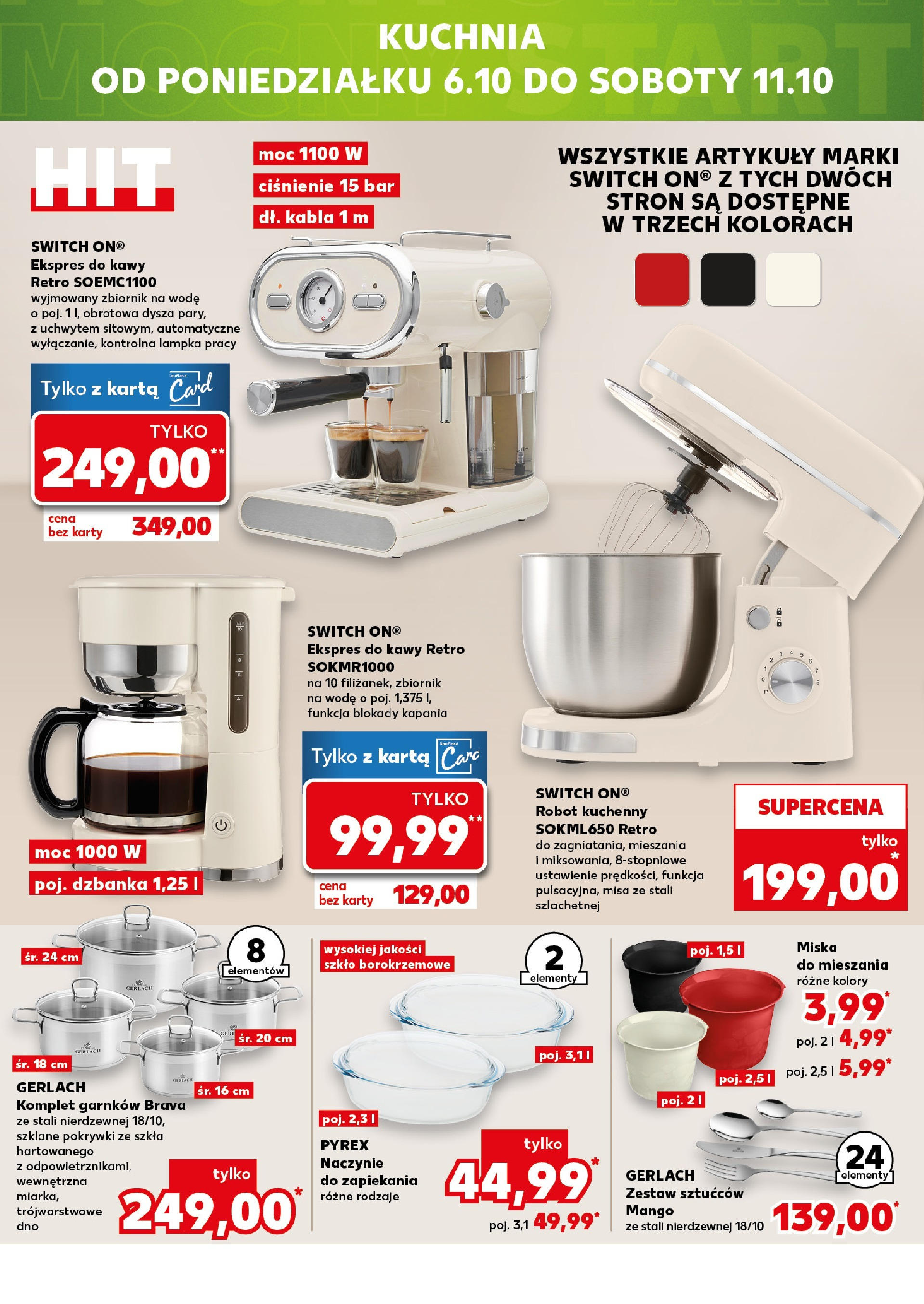 Kaufland gazetka - Mega okazje od 02.10.2025 - od jutra PDF | Strona: 16 | Produkty: Karta, Ekspres do kawy, Robot, Komplet garnków
