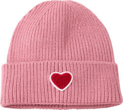 PUSBLU Mütze mit Herz-Applikation, rosa, Gr. 52/53