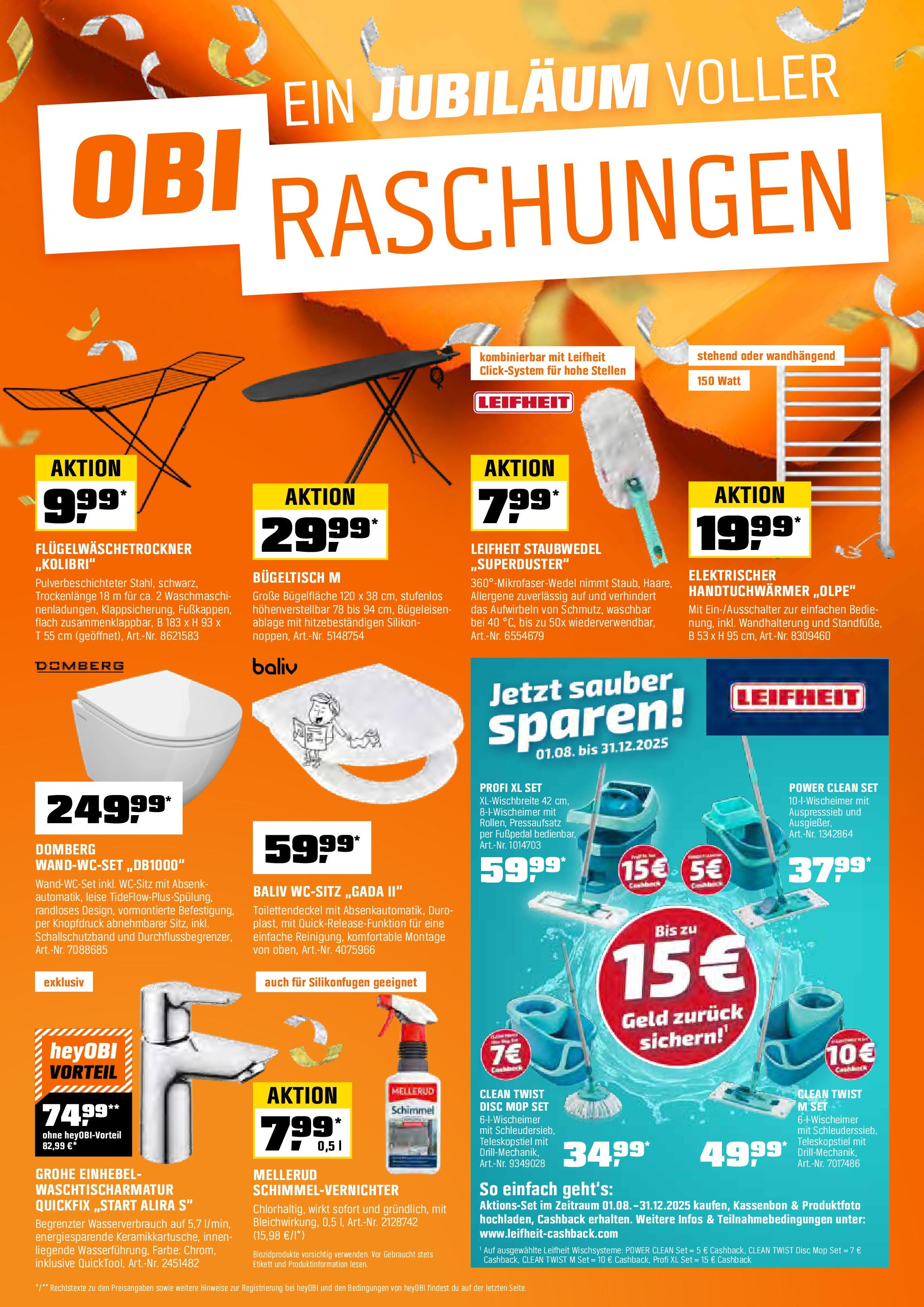 Obi Prospekt 	 (ab 30.09.2025) zum Blättern | Seite: 5 | Produkte: Bügeleisen