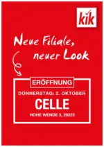 KiK KiK: Neueröffnung in Celle - bis 01.10.2025