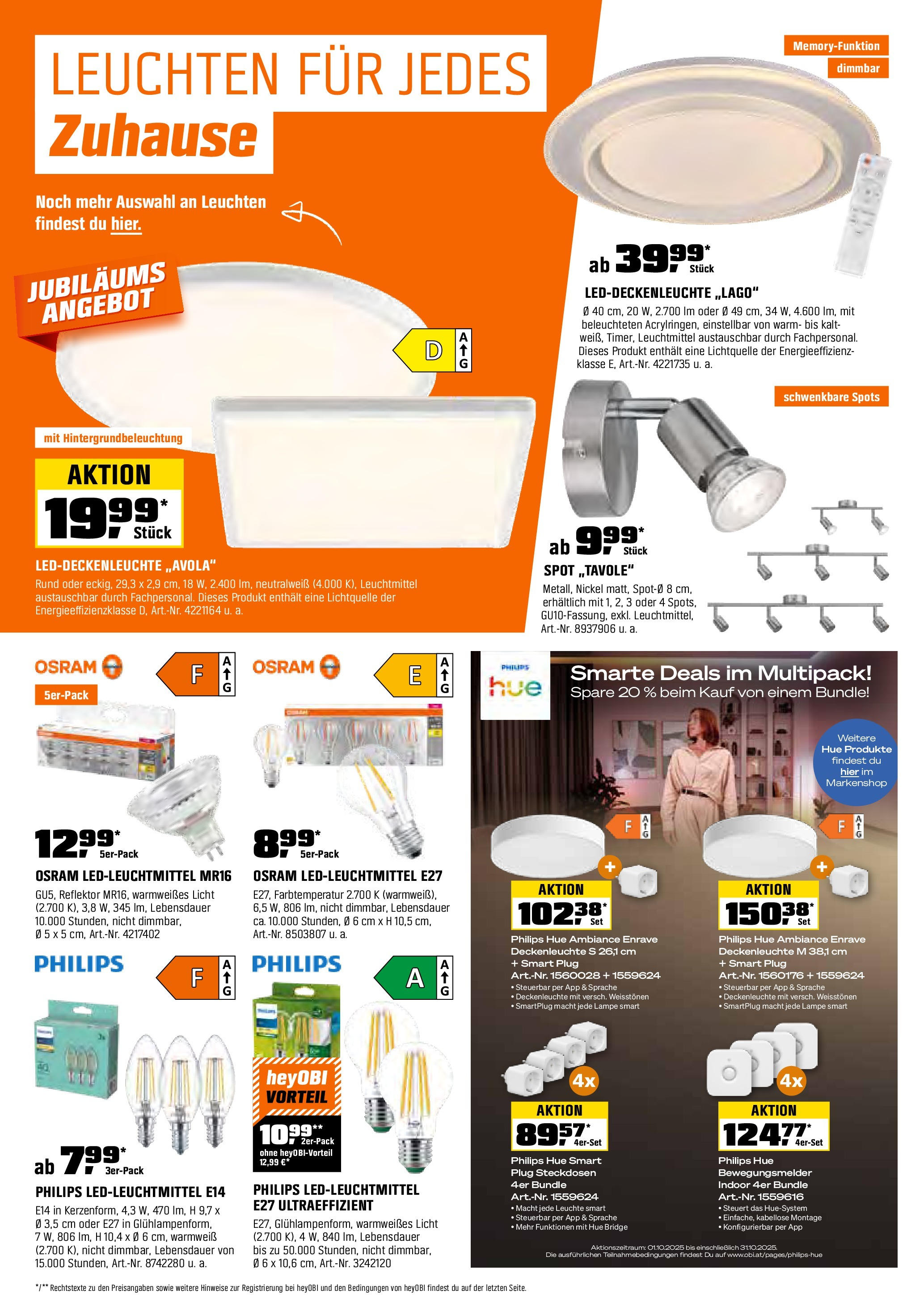 OBI Flugblatt von 01.10.2025 - Aktuelle Angebote | Seite: 16 | Produkte: Lampe