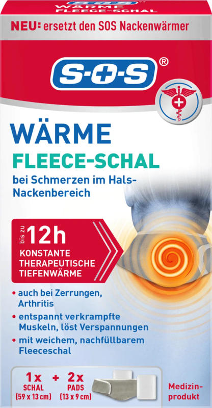 SOS Wärme Fleece-Schal + 2 Wärmepads