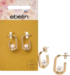 ebelin Creolen mit Perlen, Gold-Optik