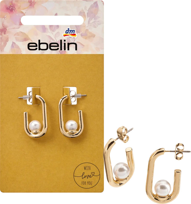 ebelin Creolen mit Perlen, Gold-Optik