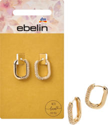 ebelin Creolen mit Strass, Gold-Optik