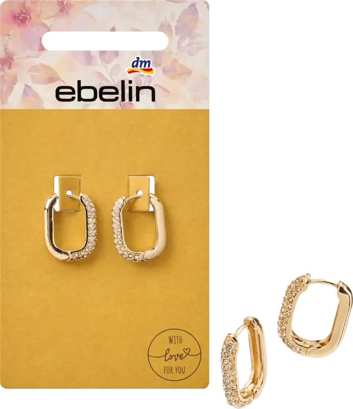 ebelin Creolen mit Strass, Gold-Optik