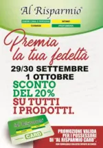 Al Risparmio Sconto del 20% - al 01.10.2025