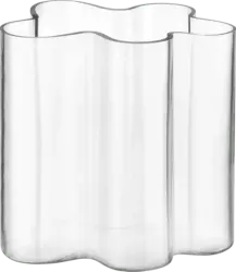 dm home Vase aus Glas organisch, klar (18x21x18 cm)