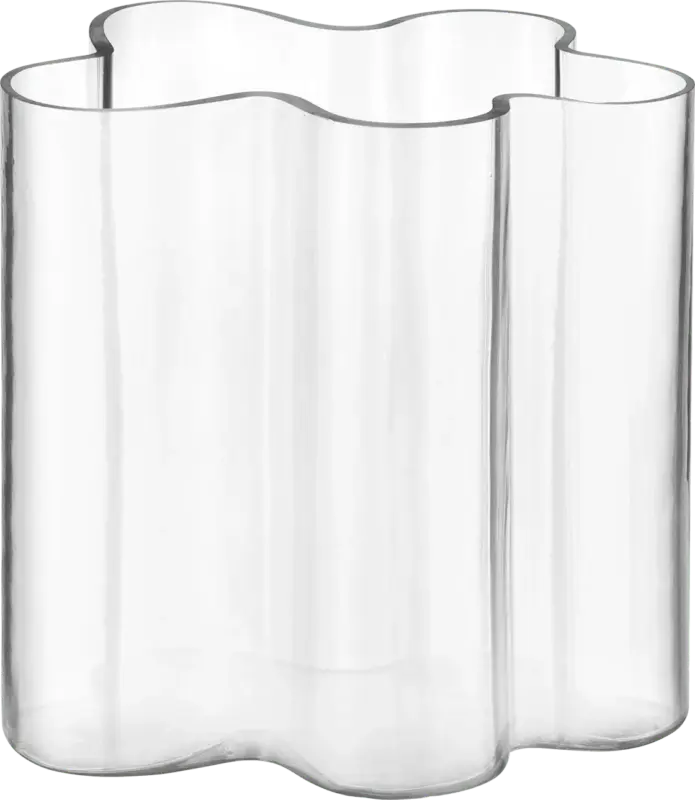 dm home Vase aus Glas organisch, klar (18x21x18 cm)