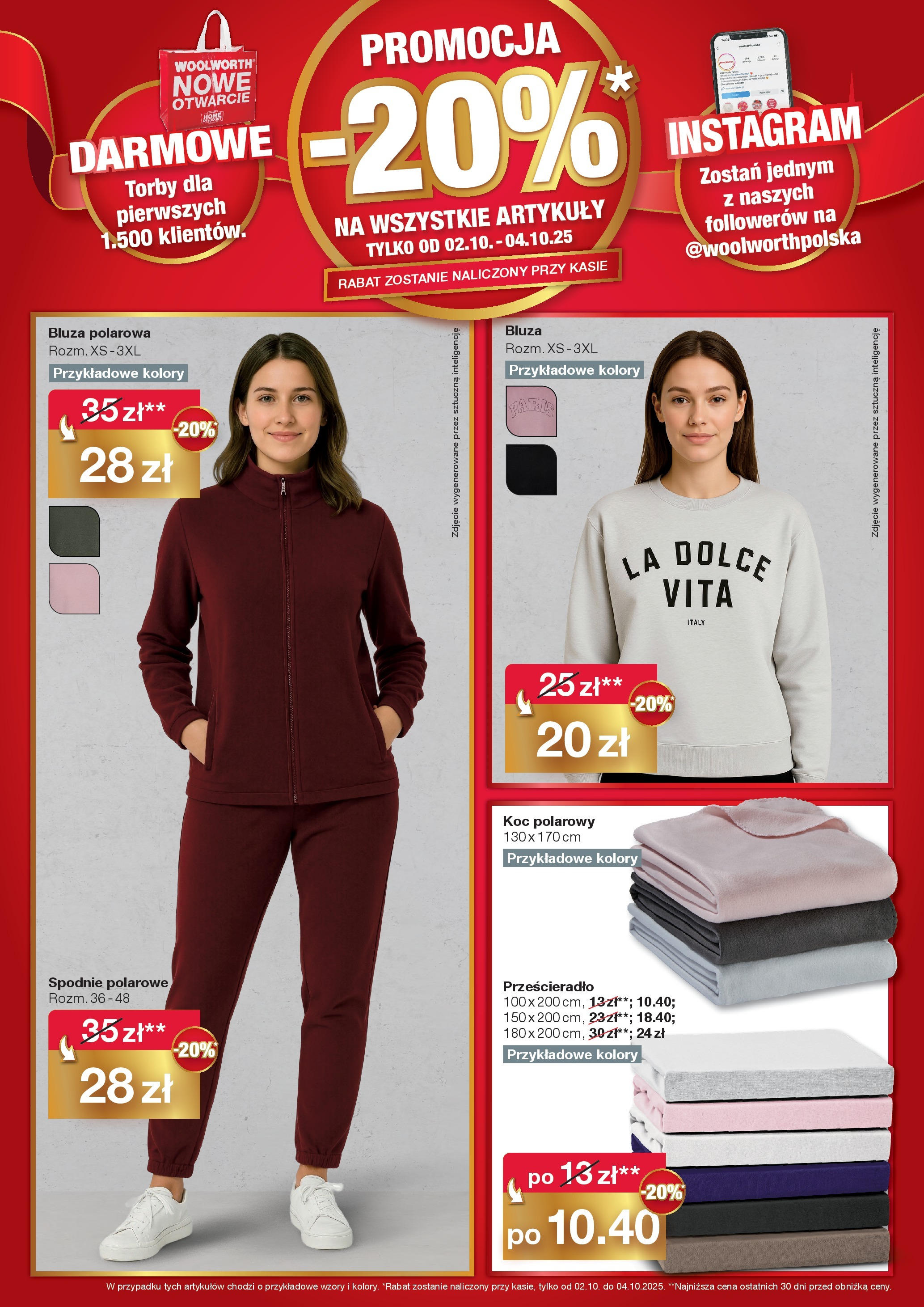 Woolworth Gazetka - Już w Lesznie od (02.10.2025 - 04.10.2025) | Strona: 3 | Produkty: Spodnie, Koc