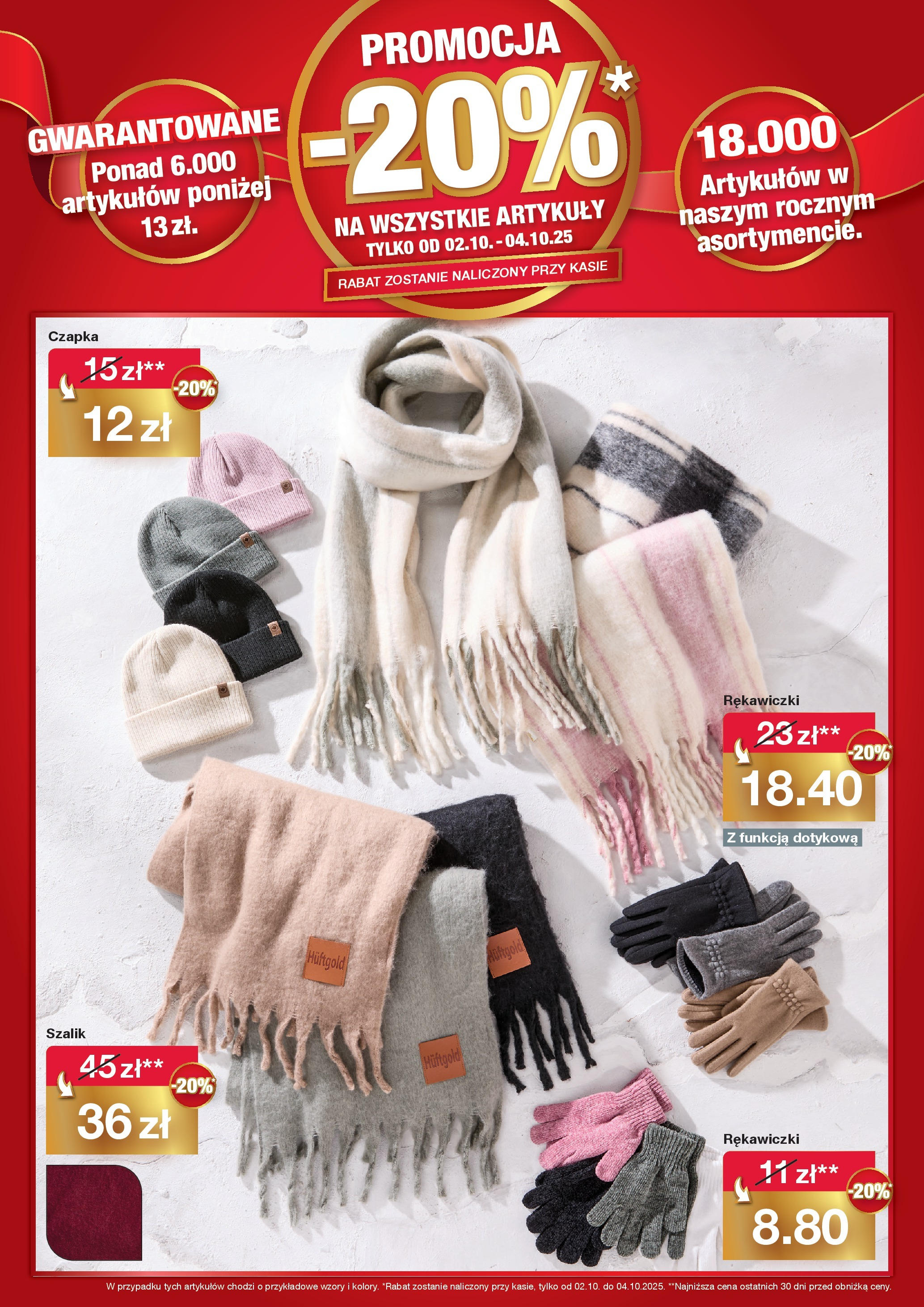 Woolworth Gazetka - Już w Lesznie od (02.10.2025 - 04.10.2025) | Strona: 5 | Produkty: Szalik, Czapka, Rękawiczki