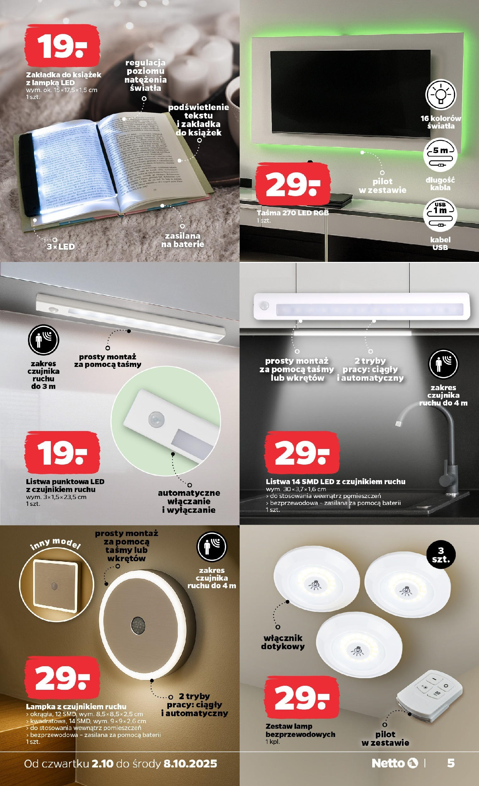 Netto gazetka - Non Food od 02.10.2025 - Aktualne promocje | Strona: 5 | Produkty: Kabel, Baterie