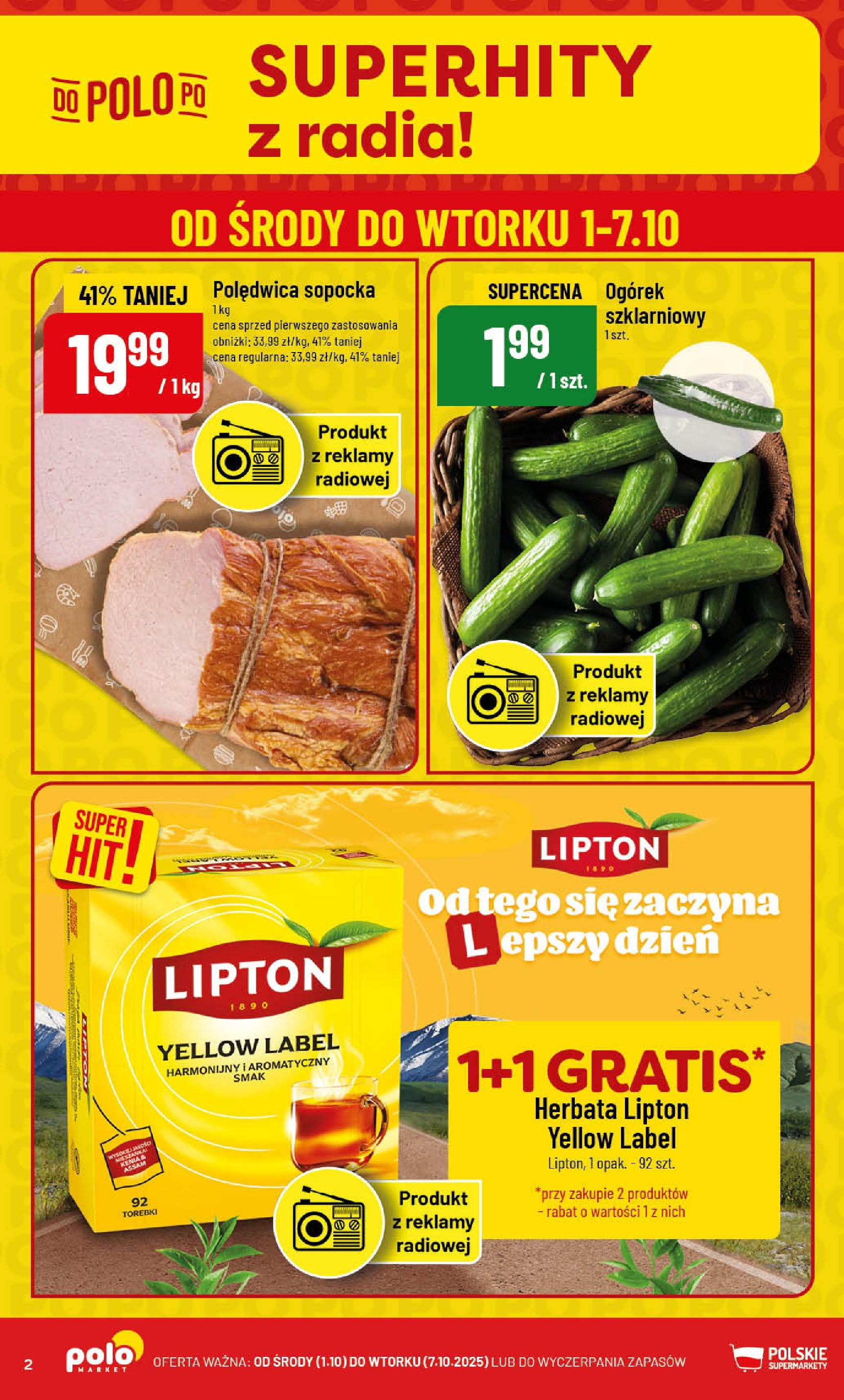 POLOmarket gazetka od jutra (01.10.2025) - Nowa PDF | Strona: 2 | Produkty: Herbata lipton, Herbata, Torebki