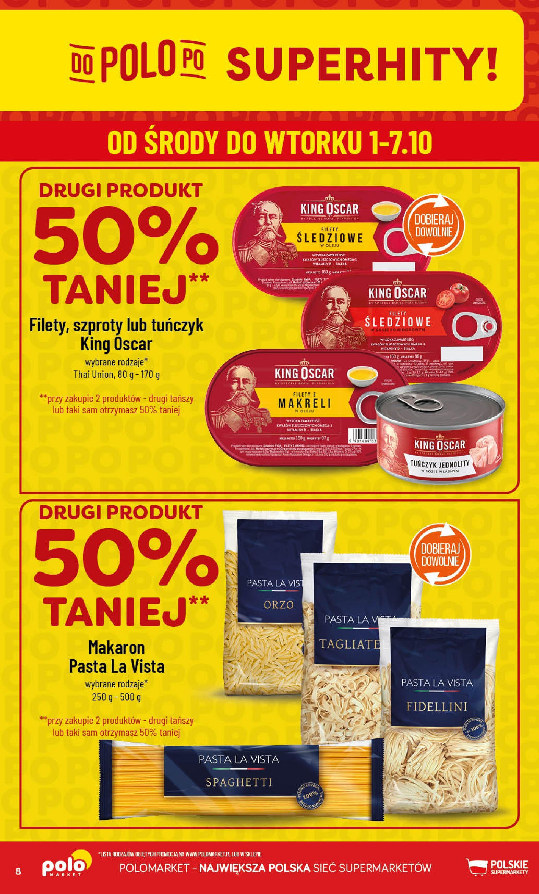 POLOmarket gazetka od jutra (01.10.2025) - Nowa PDF | Strona: 8 | Produkty: Tuńczyk, Makaron