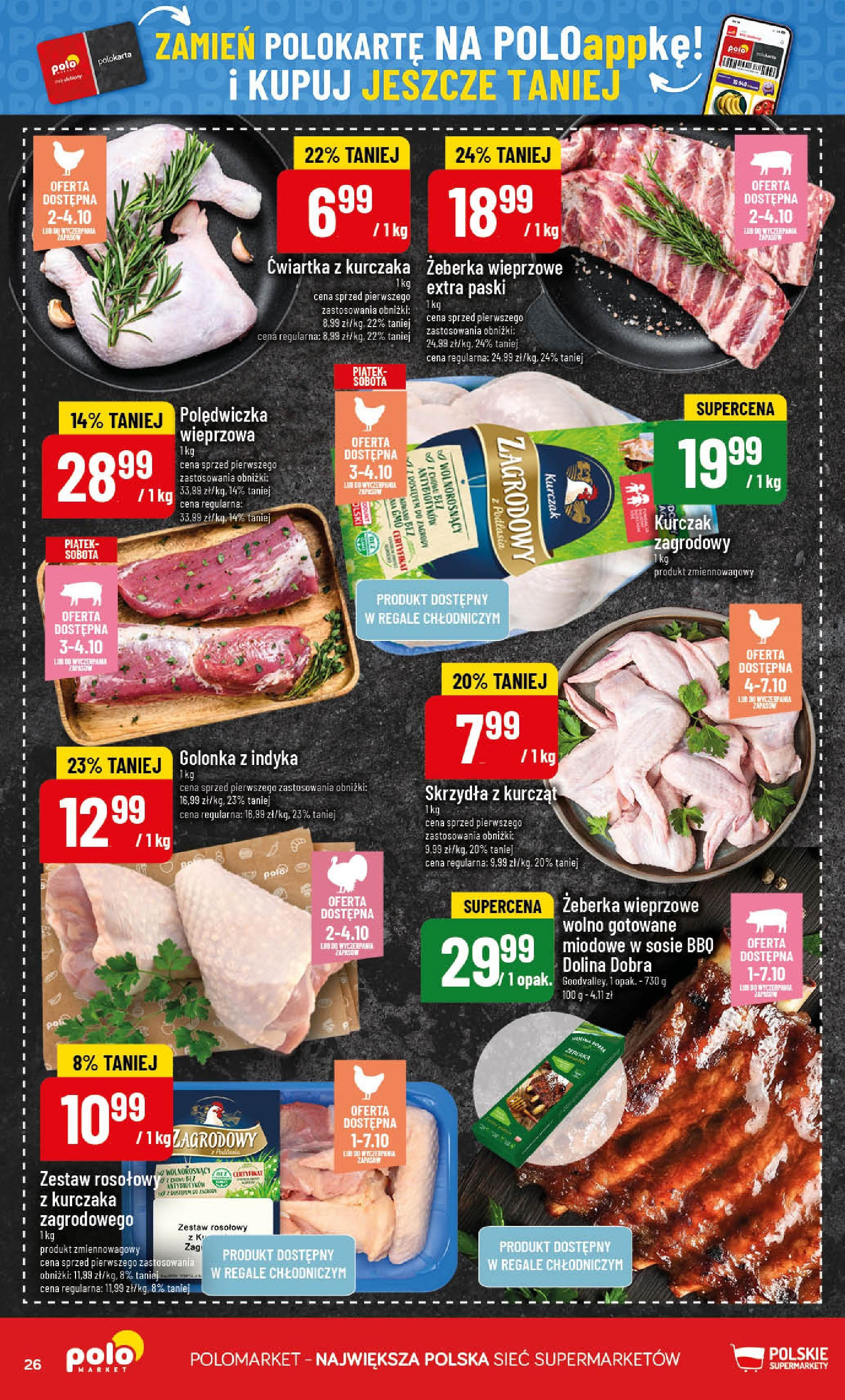 POLOmarket gazetka od jutra (01.10.2025) - Nowa PDF | Strona: 26 | Produkty: Kurczak, Wolno gotowane, Ćwiartka z kurczaka