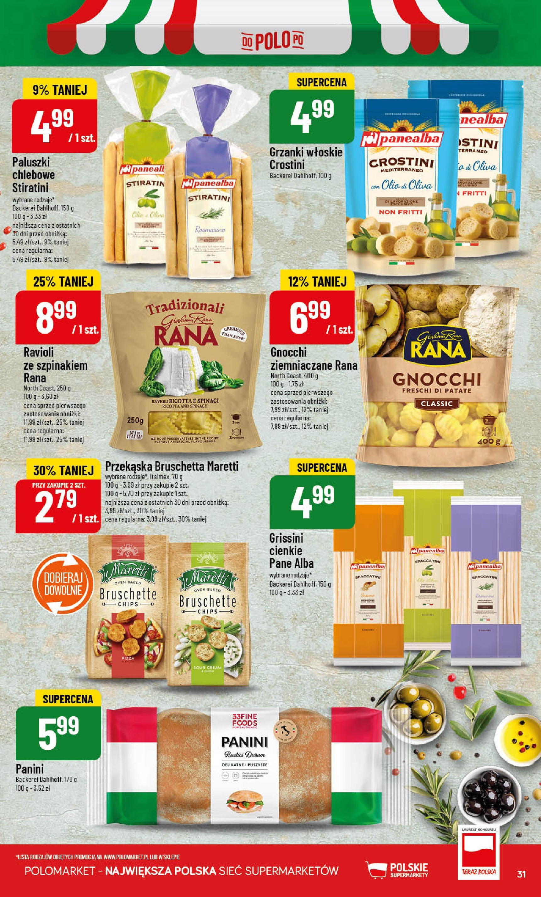 POLOmarket gazetka od jutra (01.10.2025) - Nowa PDF | Strona: 31 | Produkty: Panini, Paluszki, Gnocchi, Pizza
