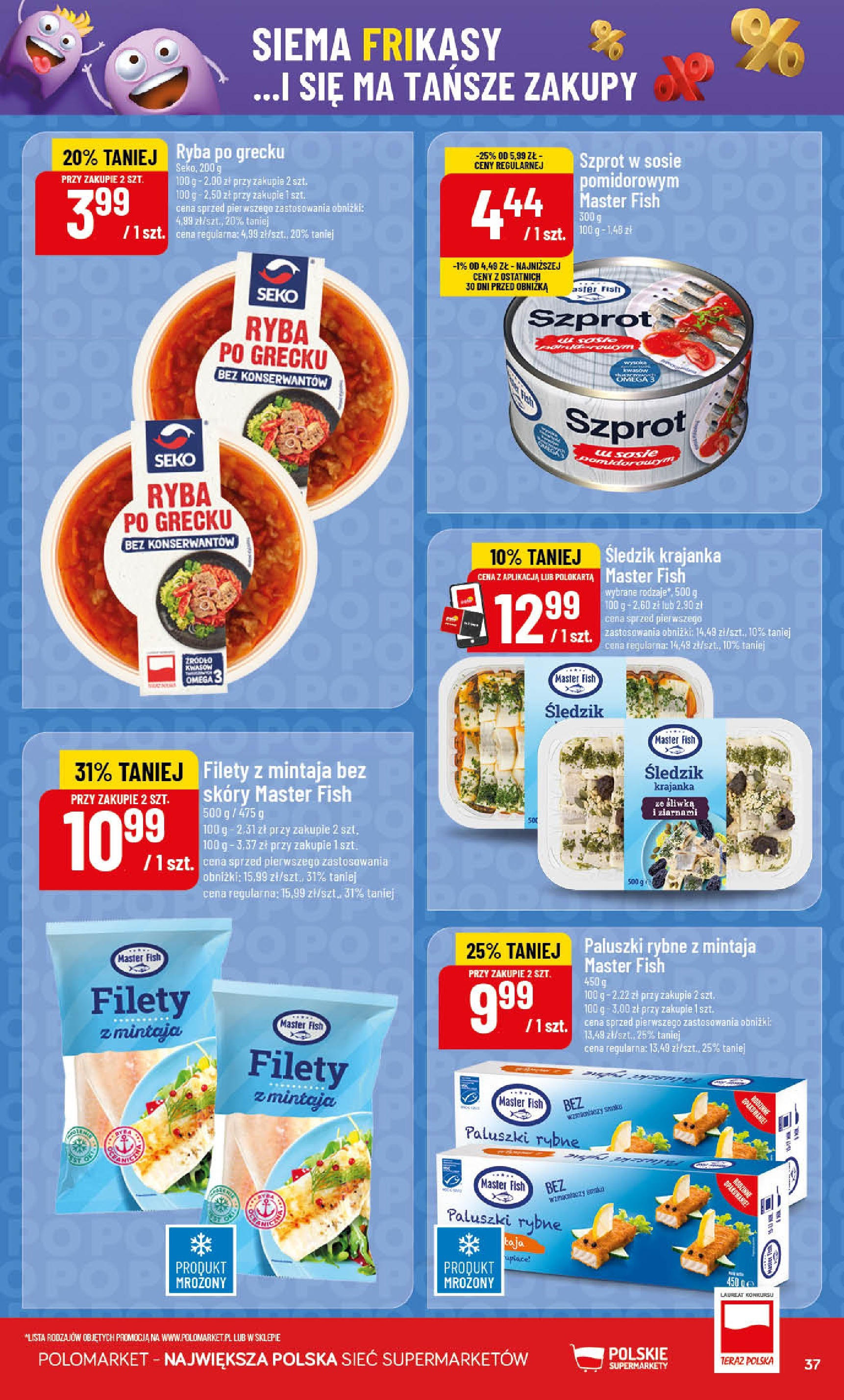 POLOmarket gazetka od jutra (01.10.2025) - Nowa PDF | Strona: 37 | Produkty: Paluszki rybne, Ryba po grecku, Paluszki, Ryba