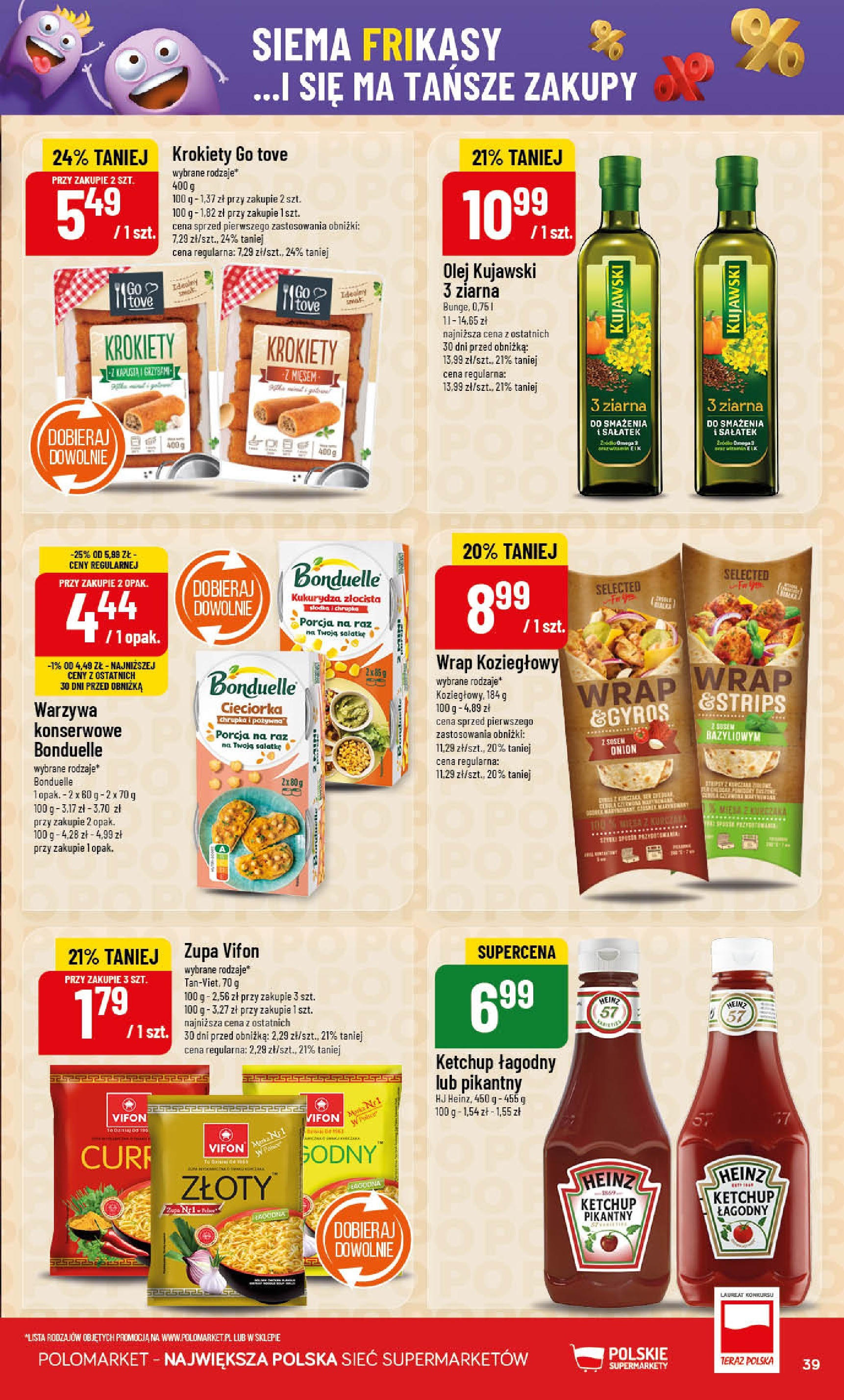 POLOmarket gazetka od jutra (01.10.2025) - Nowa PDF | Strona: 39 | Produkty: Vifon, Kukurydza, Olej kujawski, Zupa
