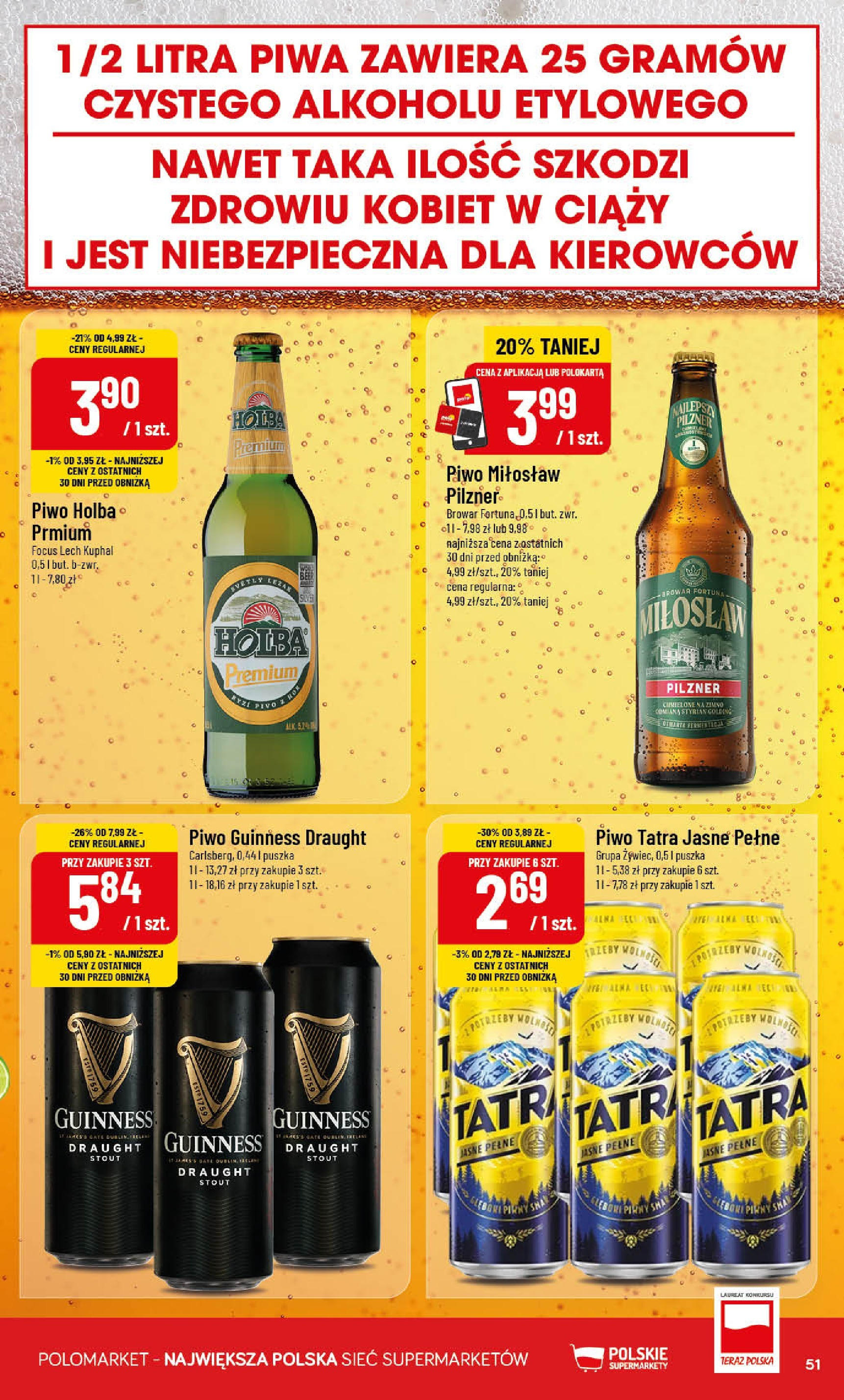 POLOmarket gazetka od jutra (01.10.2025) - Nowa PDF | Strona: 51 | Produkty: Piwo Guinness, Guinness, Piwo