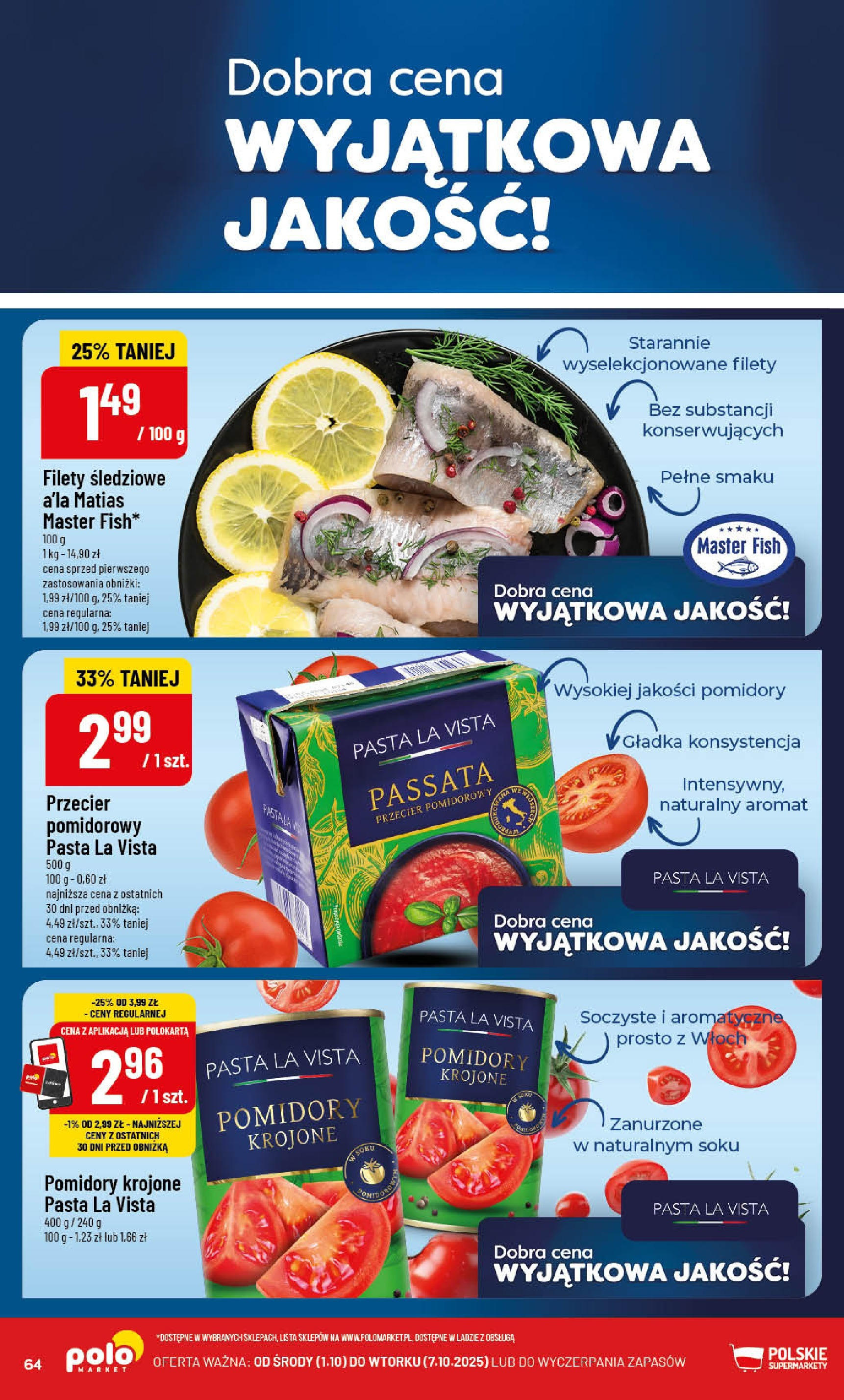 POLOmarket gazetka od jutra (01.10.2025) - Nowa PDF | Strona: 64 | Produkty: Przecier pomidorowy, Pomidory