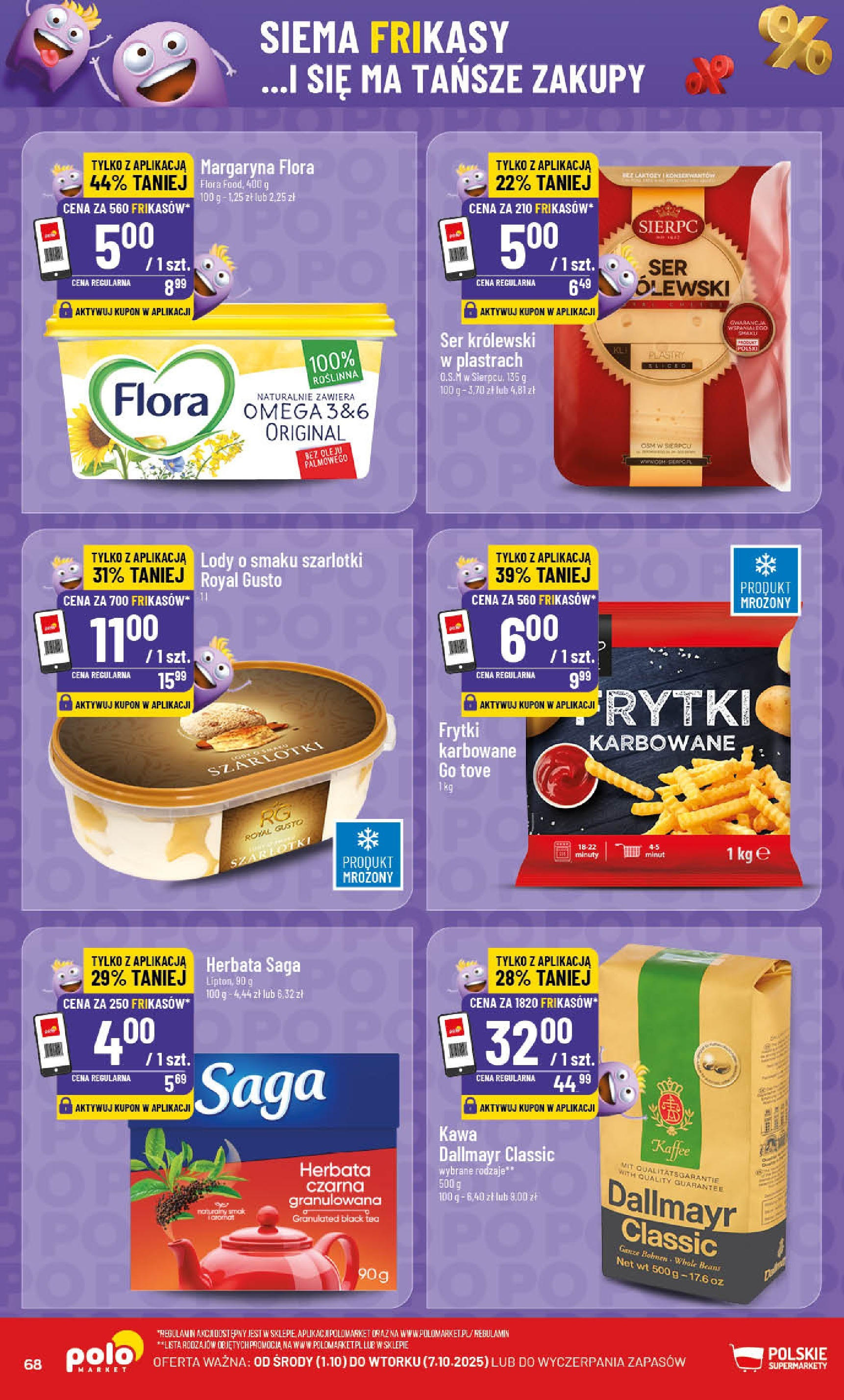 POLOmarket gazetka od jutra (01.10.2025) - Nowa PDF | Strona: 68 | Produkty: Bez laktozy, Ser, Kawa, Frytki
