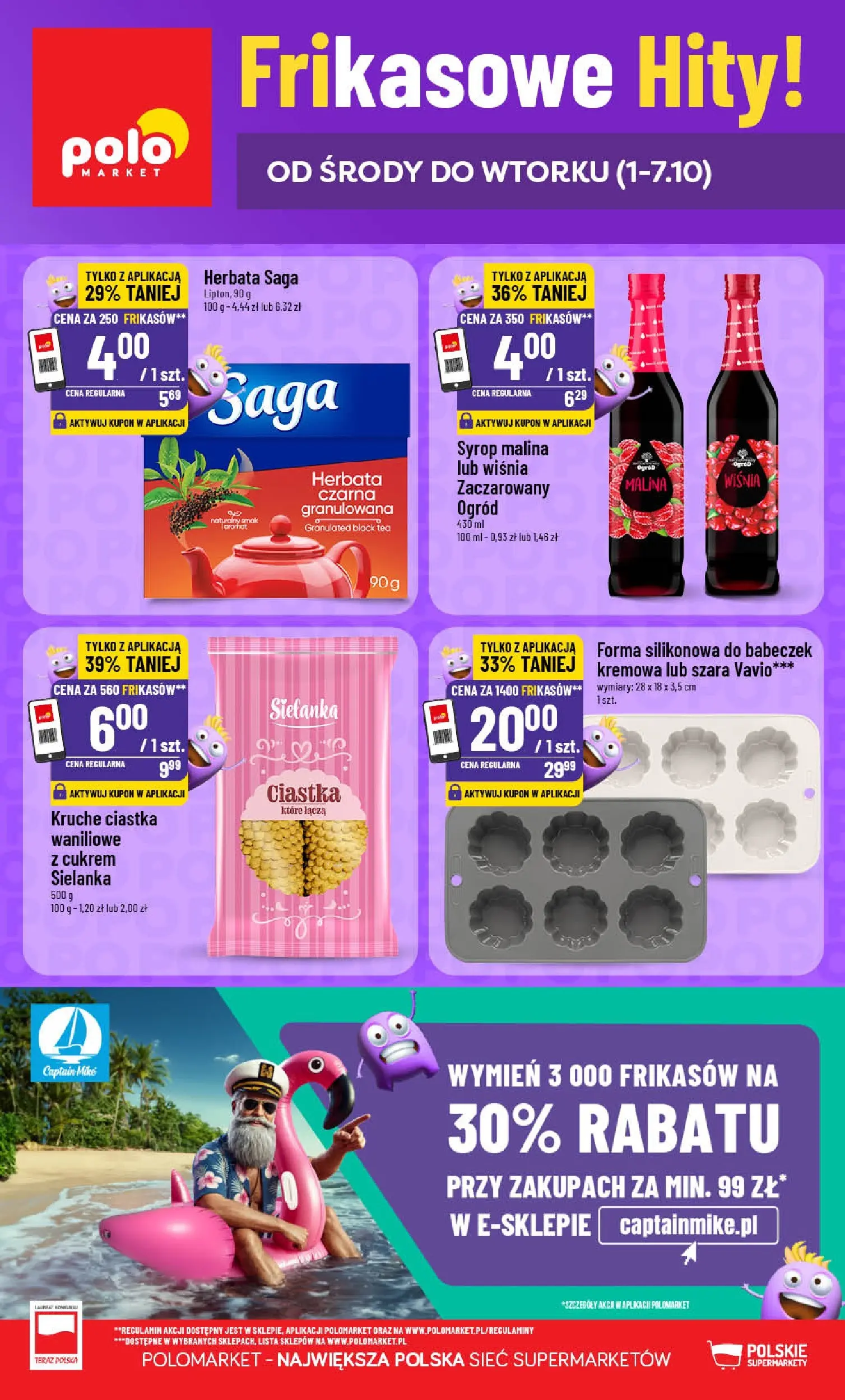 POLOmarket gazetka od jutra (01.10.2025) - Nowa PDF | Strona: 1 | Produkty: Syrop, Malina, Herbata, Ciastka