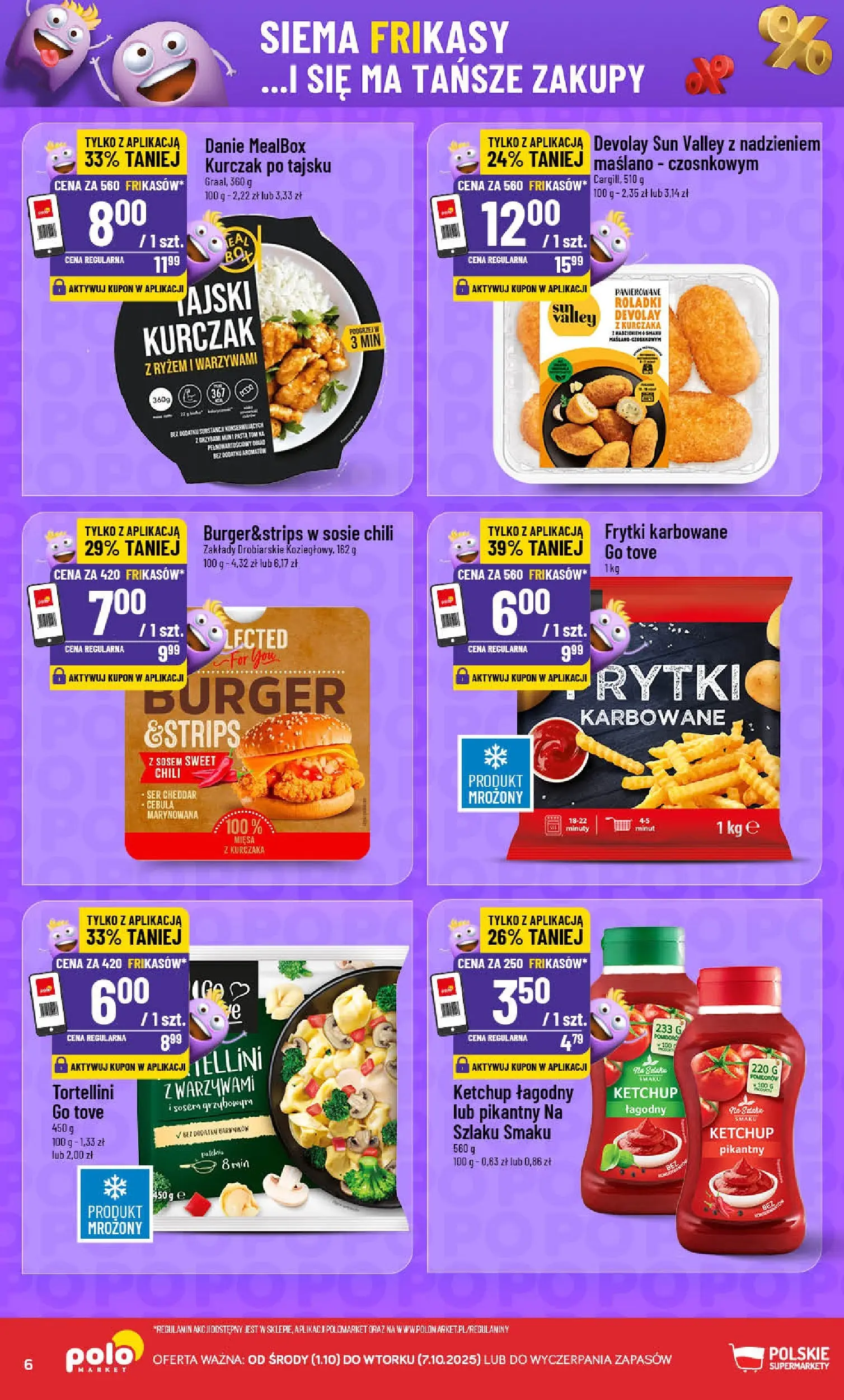 POLOmarket gazetka od jutra (01.10.2025) - Nowa PDF | Strona: 6 | Produkty: Chili, Kurczak, Ketchup, Frytki