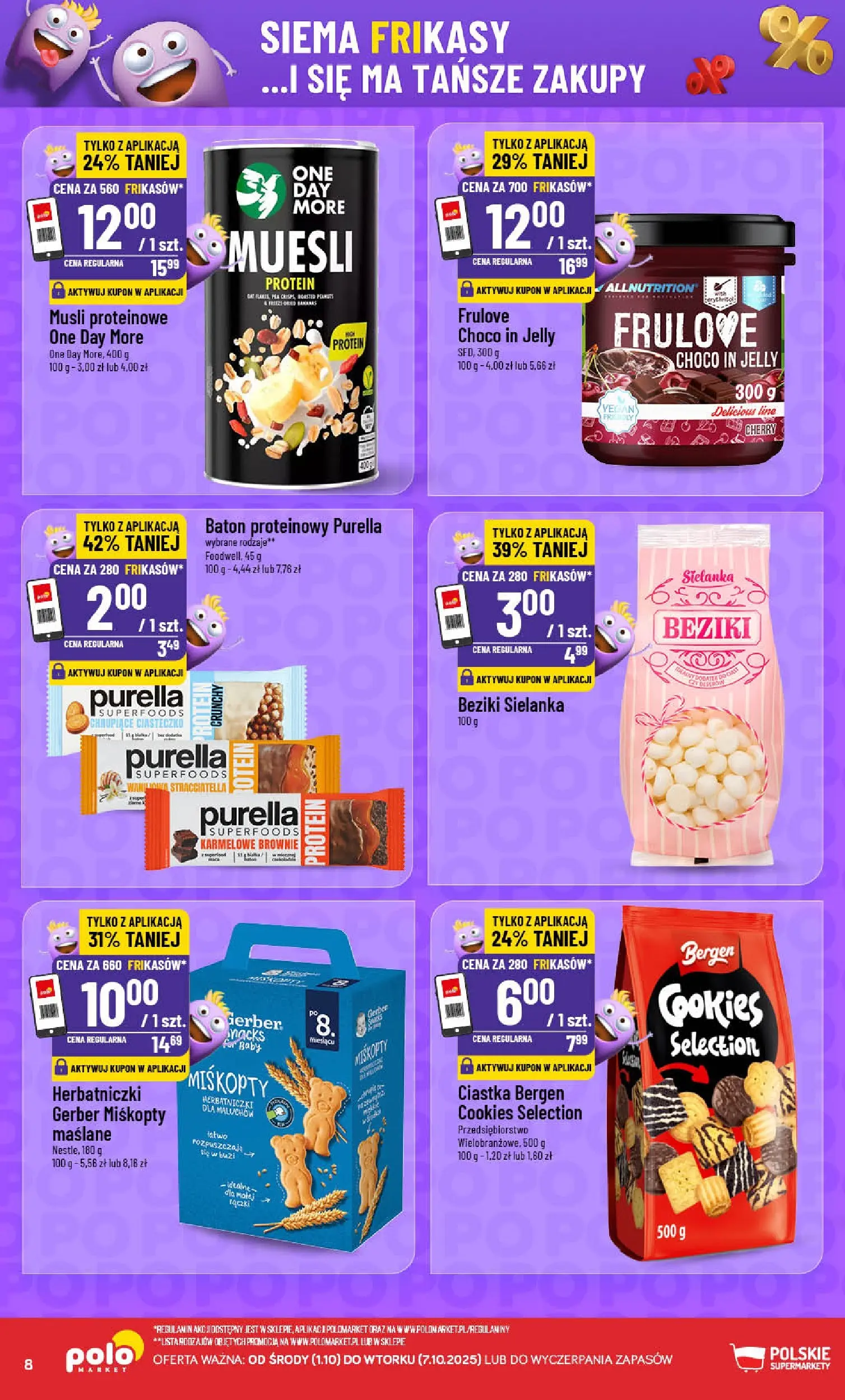 POLOmarket gazetka od jutra (01.10.2025) - Nowa PDF | Strona: 8 | Produkty: Baton, Musli, Brownie, Ciastka