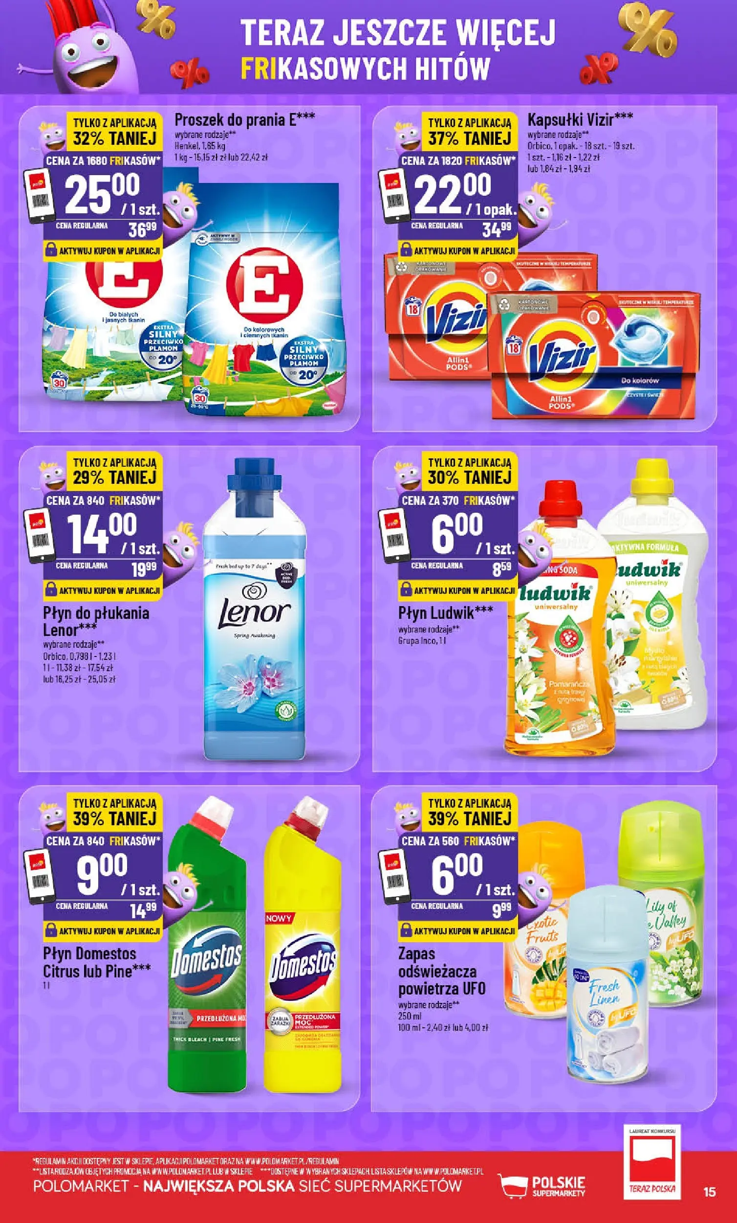POLOmarket gazetka od jutra (01.10.2025) - Nowa PDF | Strona: 15 | Produkty: Domestos, Płyn do płukania Lenor, Proszek do prania