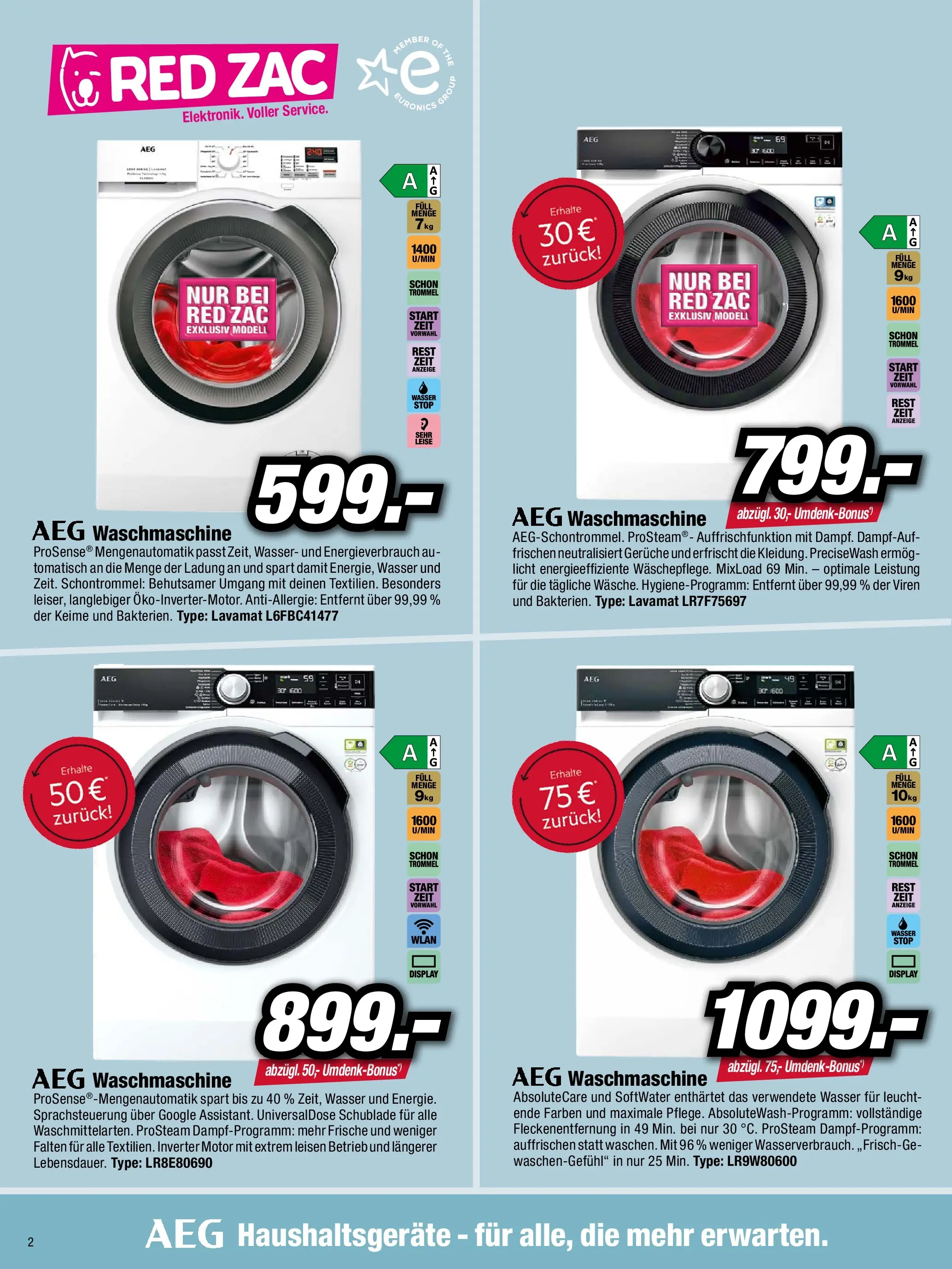 RED ZAC Besser Trocken Als Nass - Kufstein von 20.10.2025 - Aktuelle Angebote | Seite: 2 | Produkte: Wasser, Waschmaschine