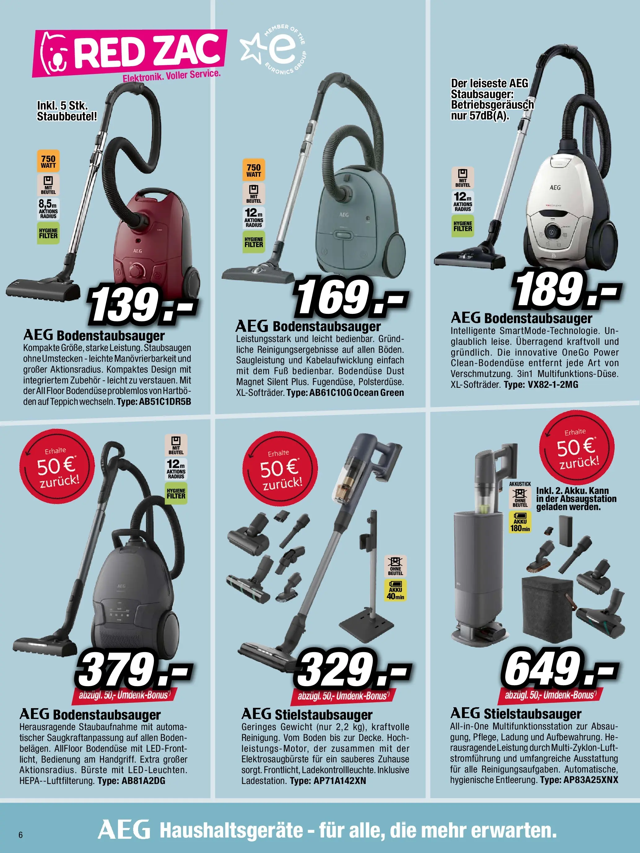 RED ZAC Besser Trocken Als Nass - Kufstein von 20.10.2025 - Aktuelle Angebote | Seite: 6 | Produkte: Gewicht, Staubsauger, Teppich, Bürste