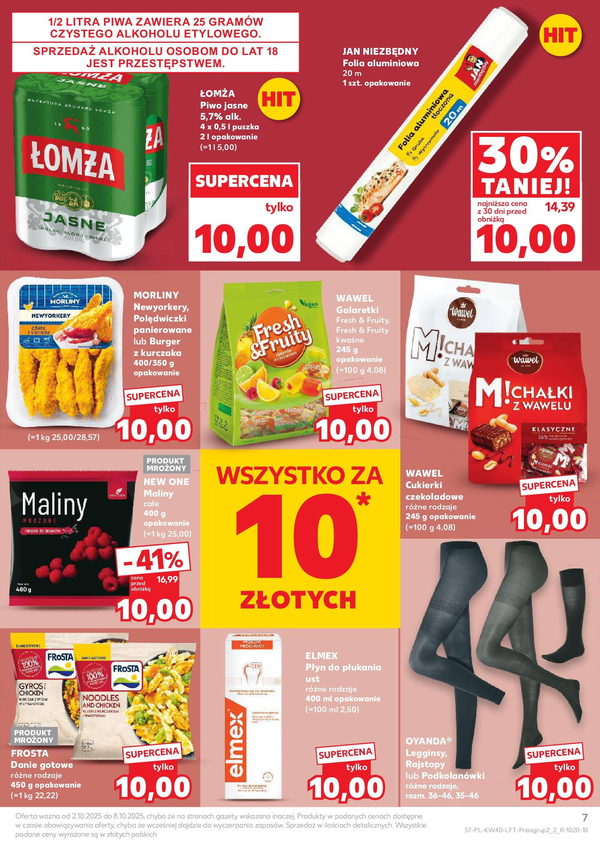 Kaufland gazetka od 02.10.2025 - od jutra PDF | Strona: 7 | Produkty: Galaretki, Rajstopy, Podkolanówki, Piwo