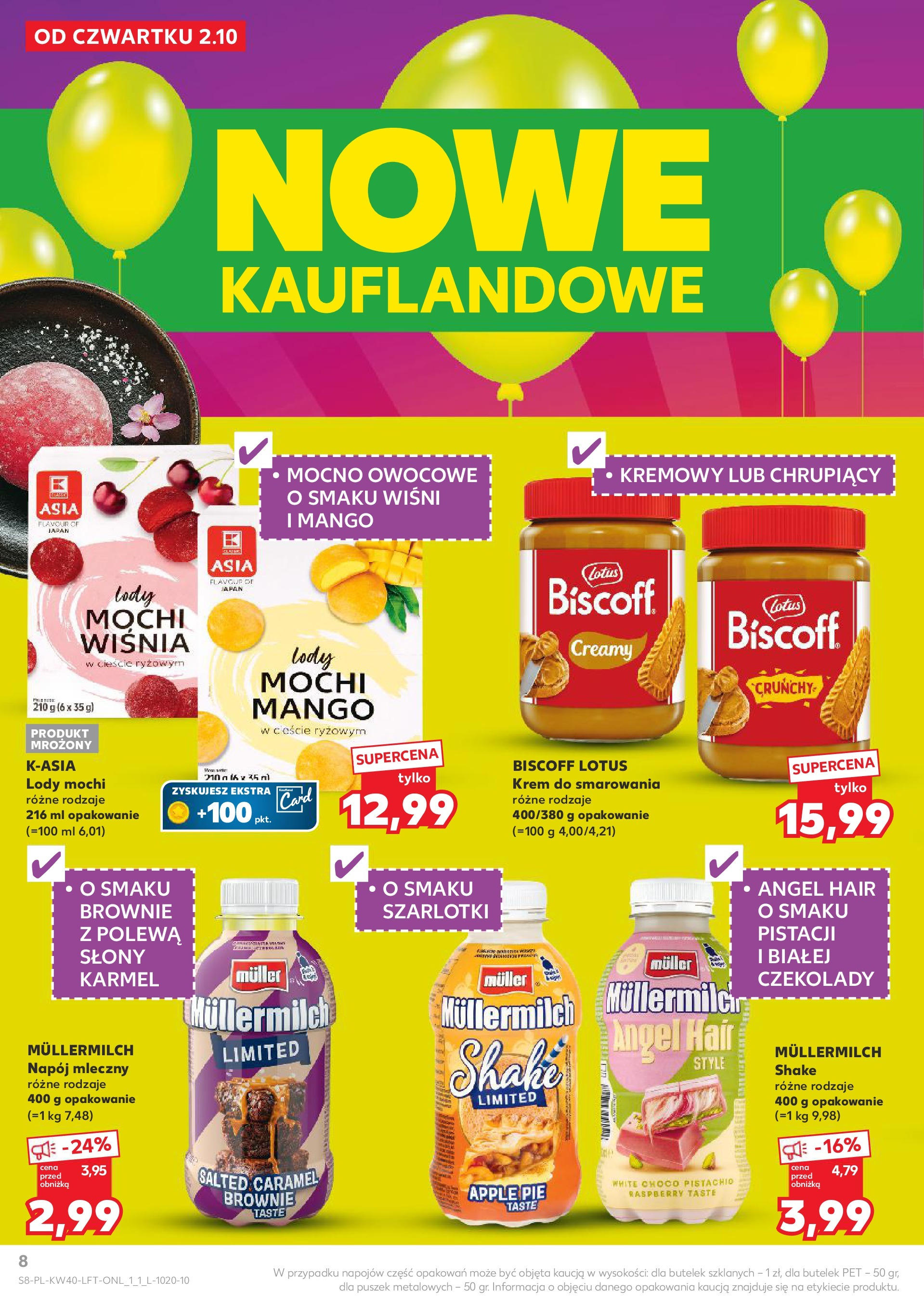 Kaufland gazetka od 02.10.2025 - od jutra PDF | Strona: 8 | Produkty: Mango, Brownie, Krem, Lody