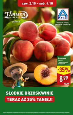 Pogląd oferty "Aldi Gazetka - Słodkie brzoskwinie" - ważna od 02.10.2025
