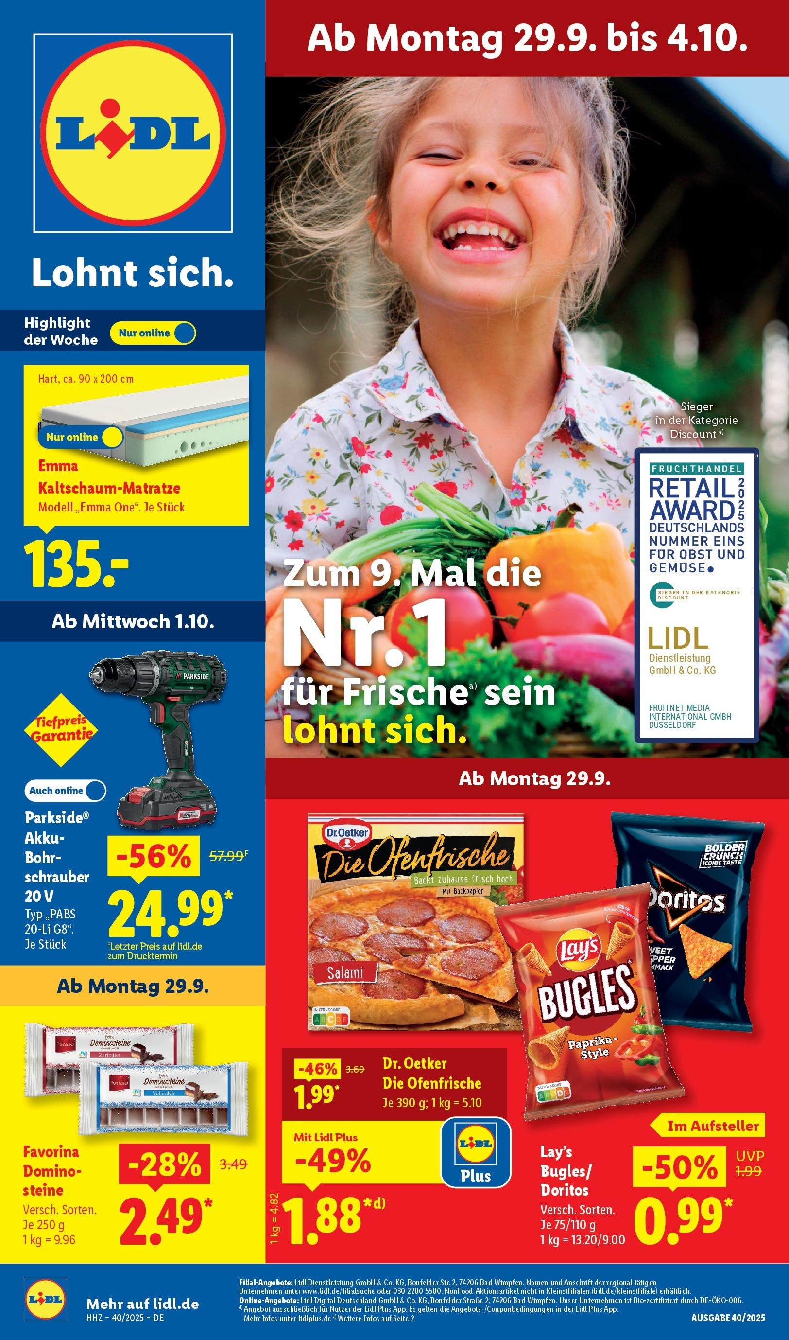 Lidl: Wochenangebote von 28. September bis 4. Oktober 2025 - Prospekt seite 1