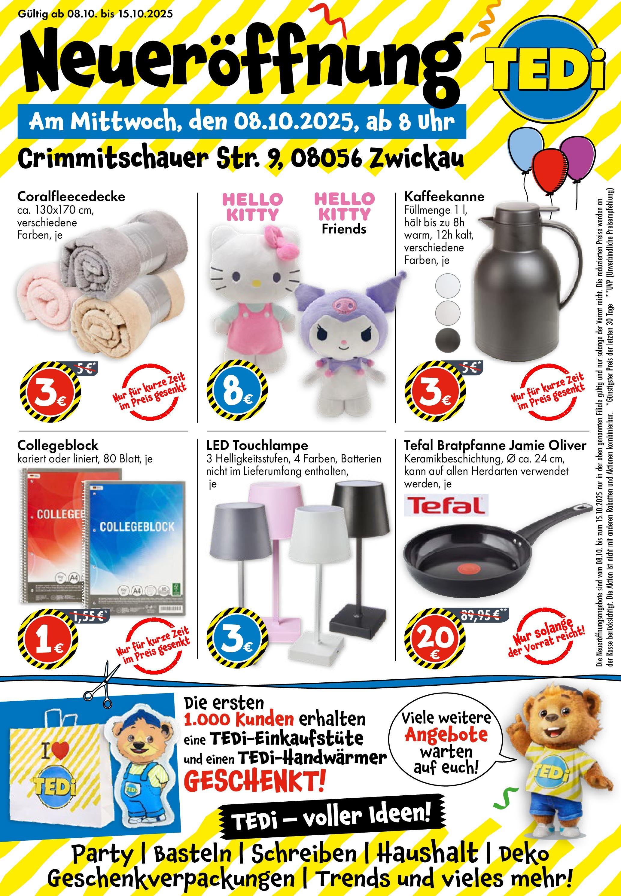 TEDi Neueröffnung in Zwickau (ab 08.10.2025) zum Blättern | Seite: 1 | Produkte: Batterien, Uhr
