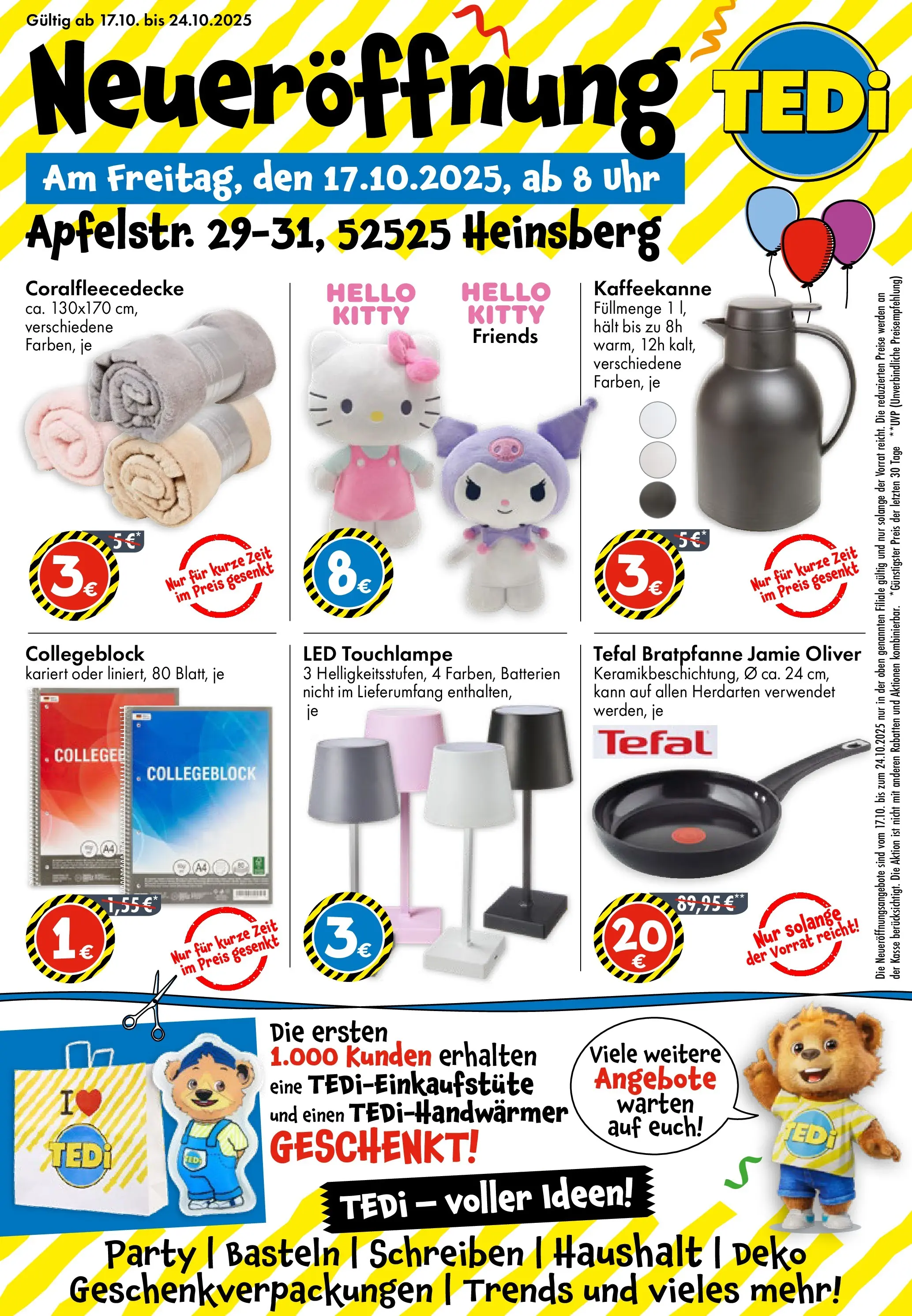 TEDi - TEDi Neueröffnung in Heinsberg (ab 12.10.2025) zum Blättern | Seite: 1 | Produkte: Batterien, Uhr