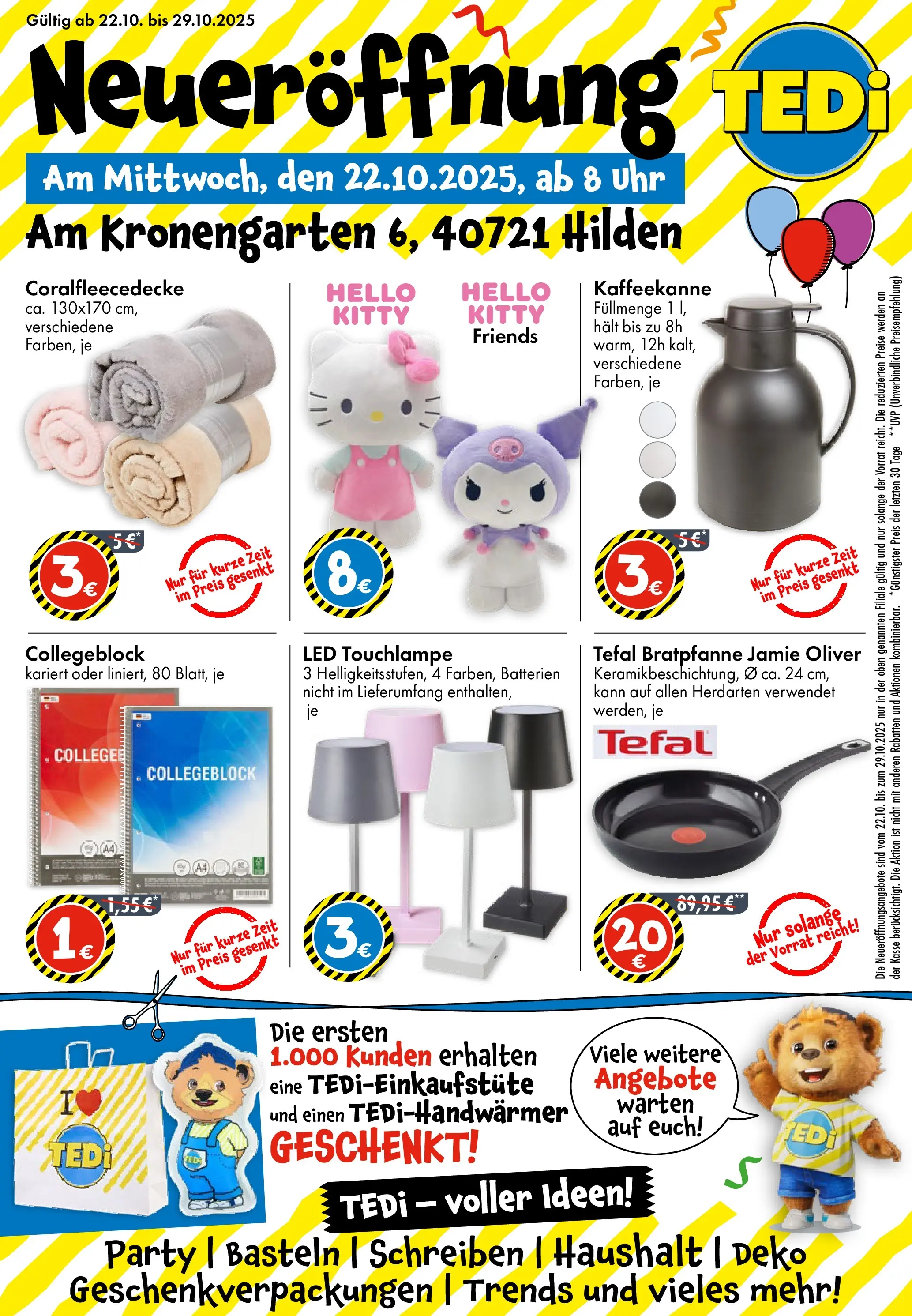 TEDi - TEDi Neueröffnung in Hilden (ab 17.10.2025) zum Blättern | Seite: 1 | Produkte: Batterien, Uhr
