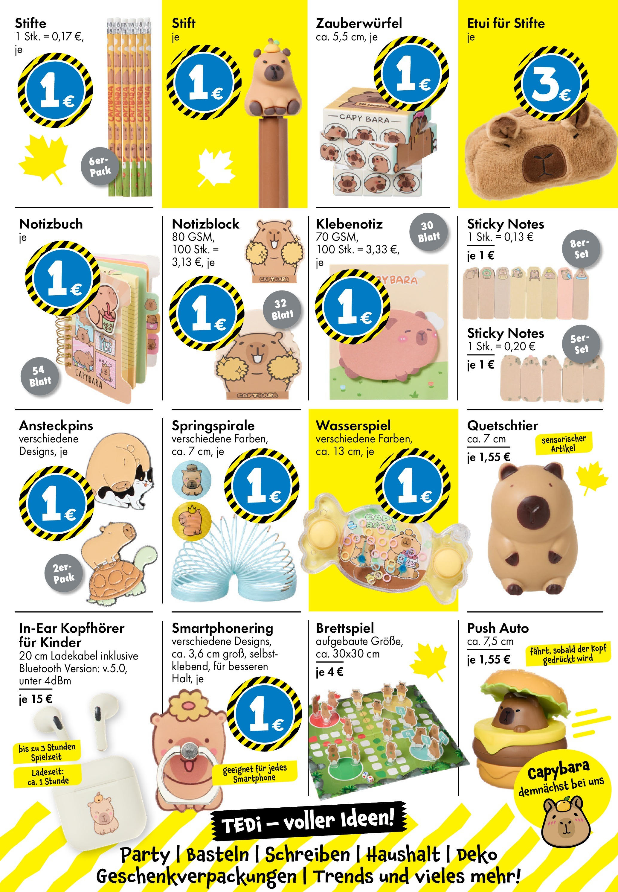 TEDi - TEDi: entdecke die neuen TEDi Trends (ab 02.10.2025) zum Blättern | Seite: 5 | Produkte: Ladekabel, Smartphone, Notizbuch, Kopfhörer