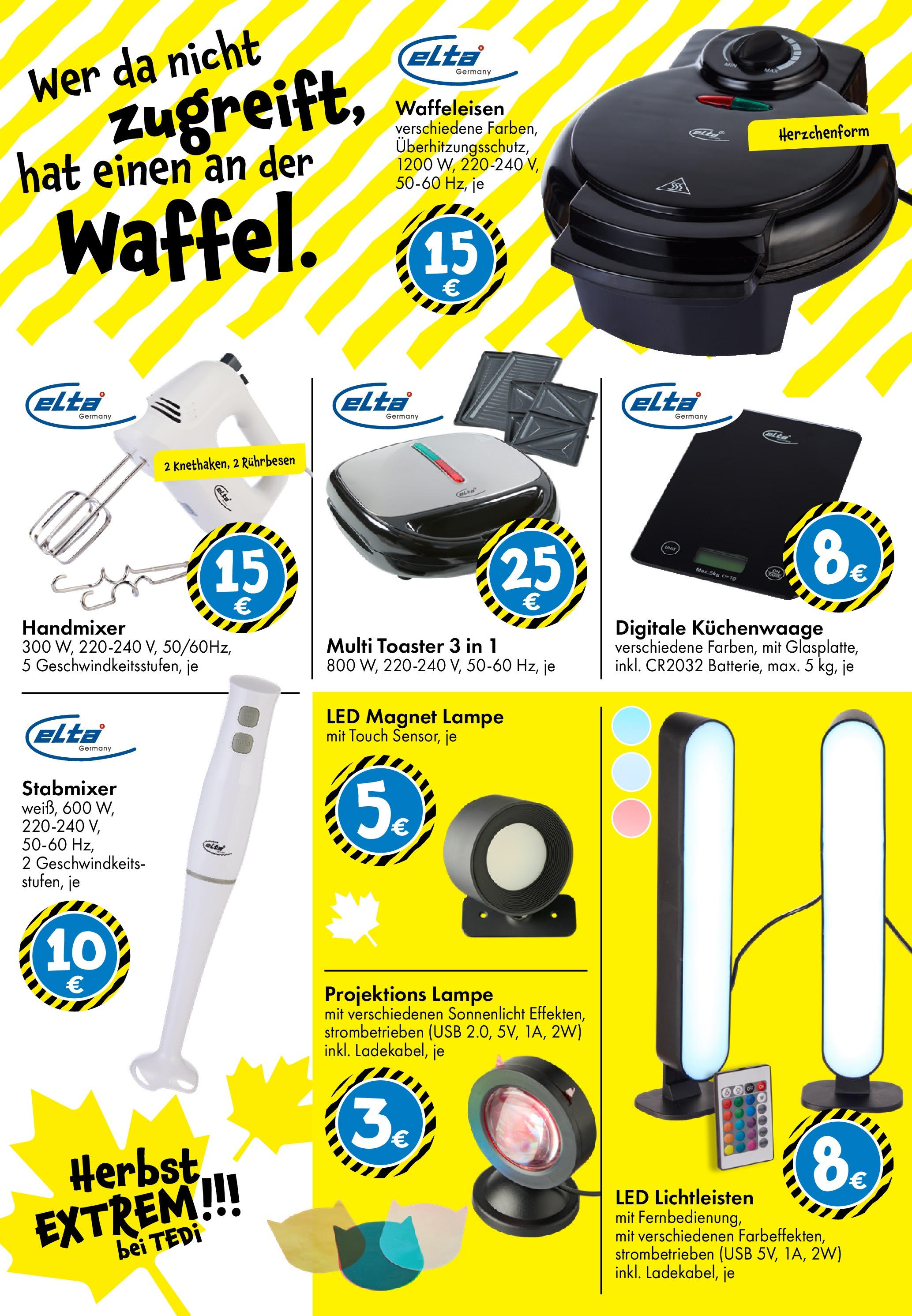 TEDi - TEDi: entdecke die neuen TEDi Trends (ab 02.10.2025) zum Blättern | Seite: 9 | Produkte: Rührbesen, Toaster, Handmixer, Waffeleisen
